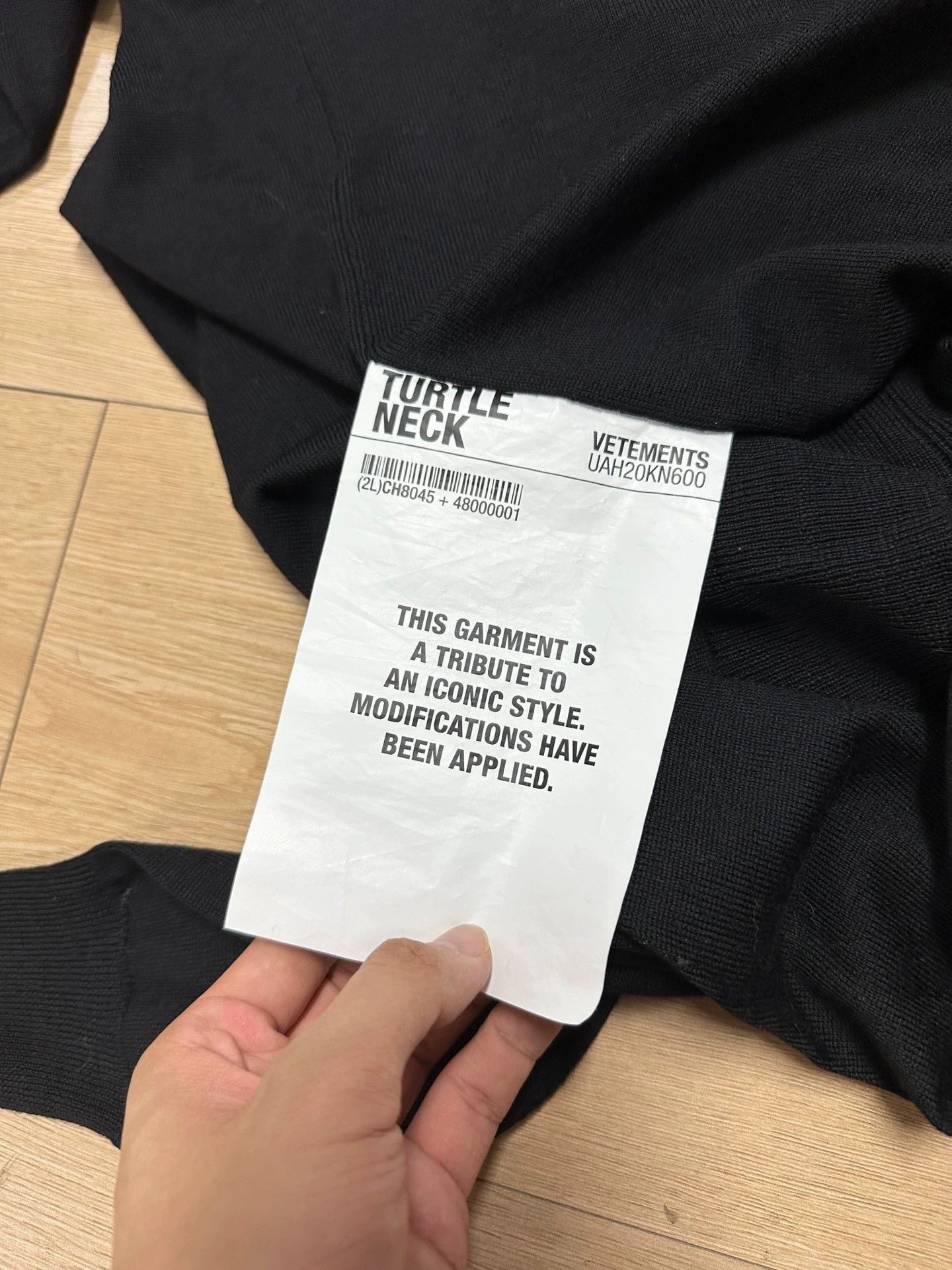 Vetements Black Turtleneck Sweater with 'Warning!!' Text Print Size US M / EU 48-50 / 2 - 6 Thumbnail