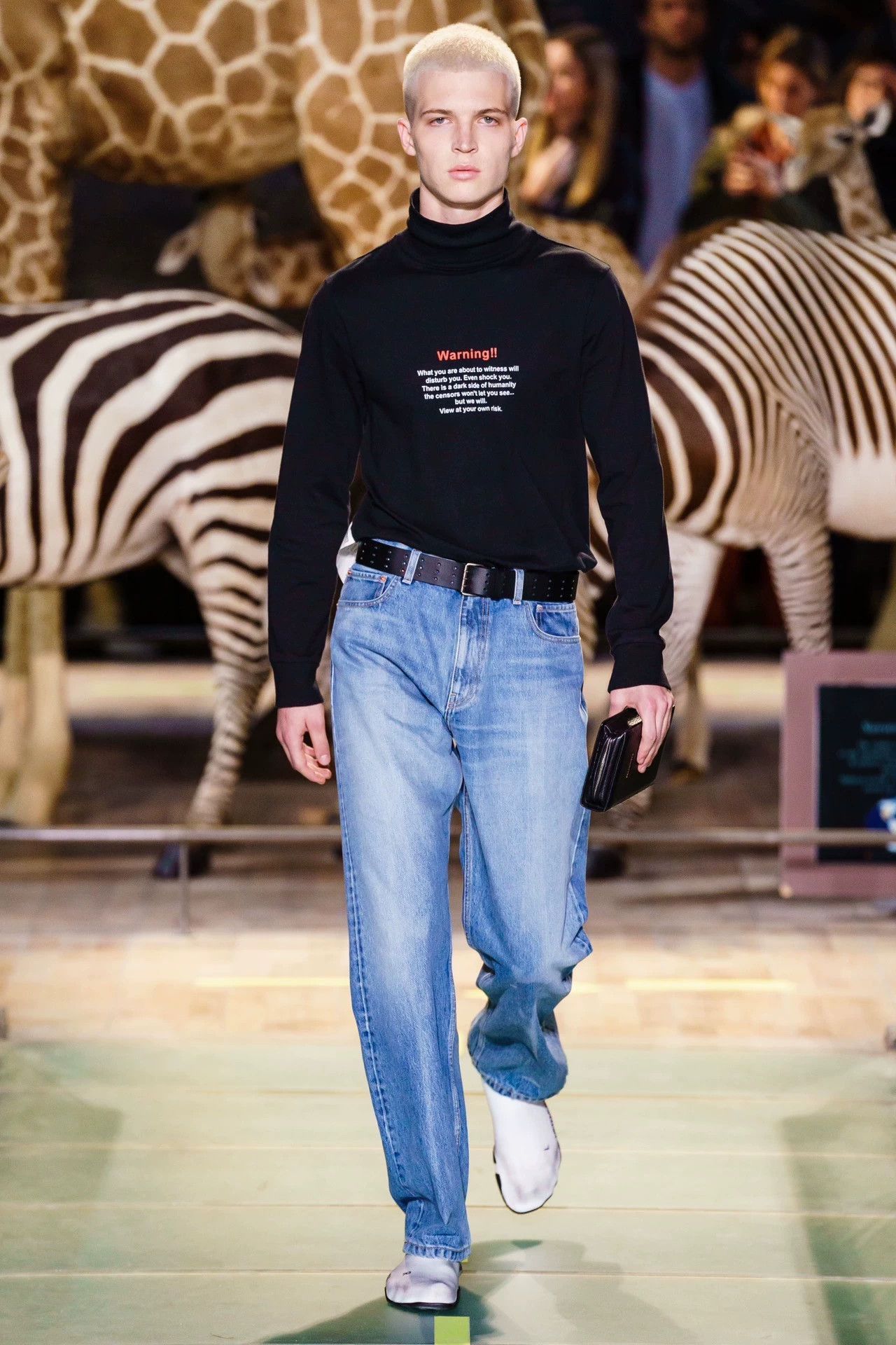 Vetements Black Turtleneck Sweater with 'Warning!!' Text Print Size US M / EU 48-50 / 2 - 5 Thumbnail