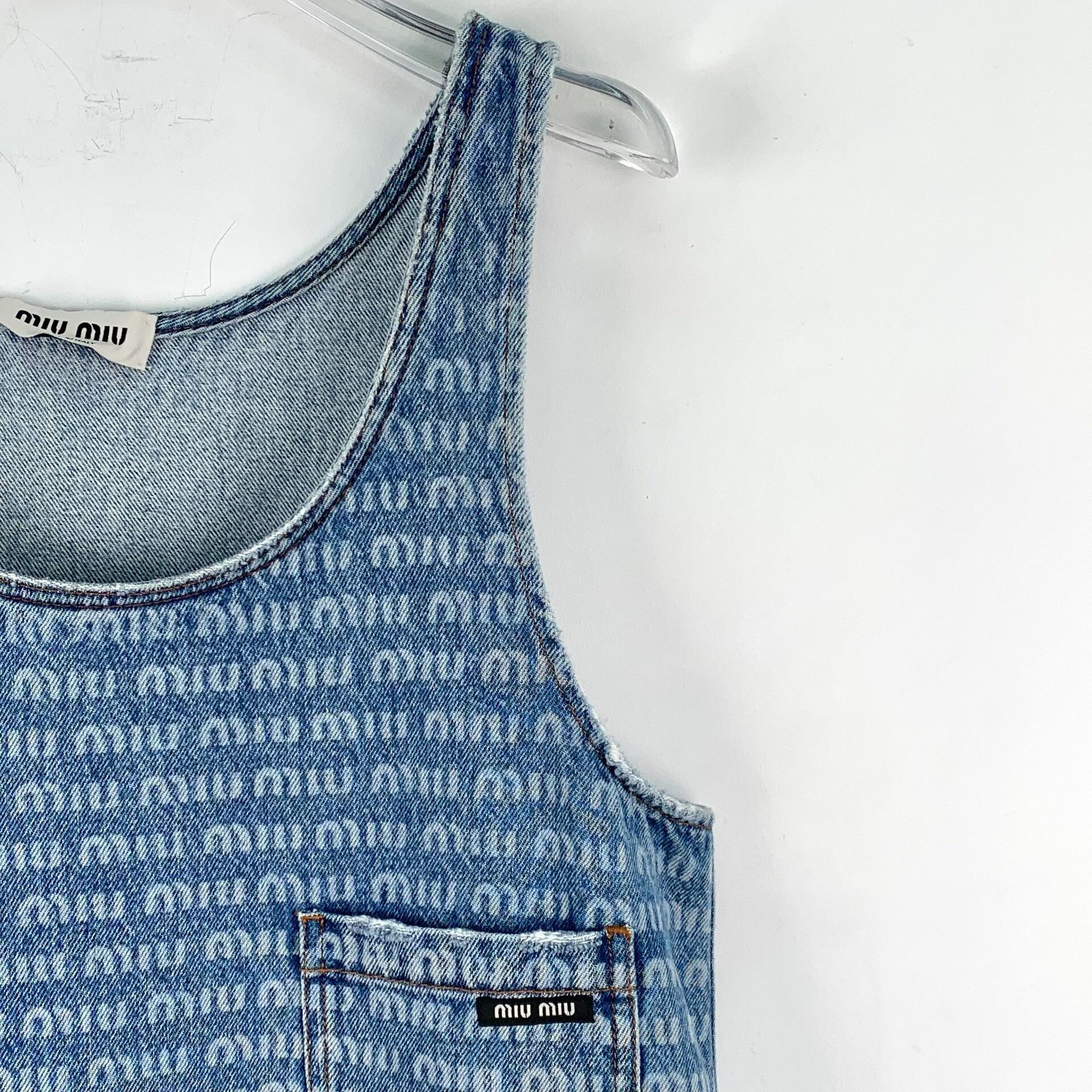 Miu Miu Miu Miu Retro Striped Blue Dress S Women Size S / US 4 / IT 40 - 3 Thumbnail