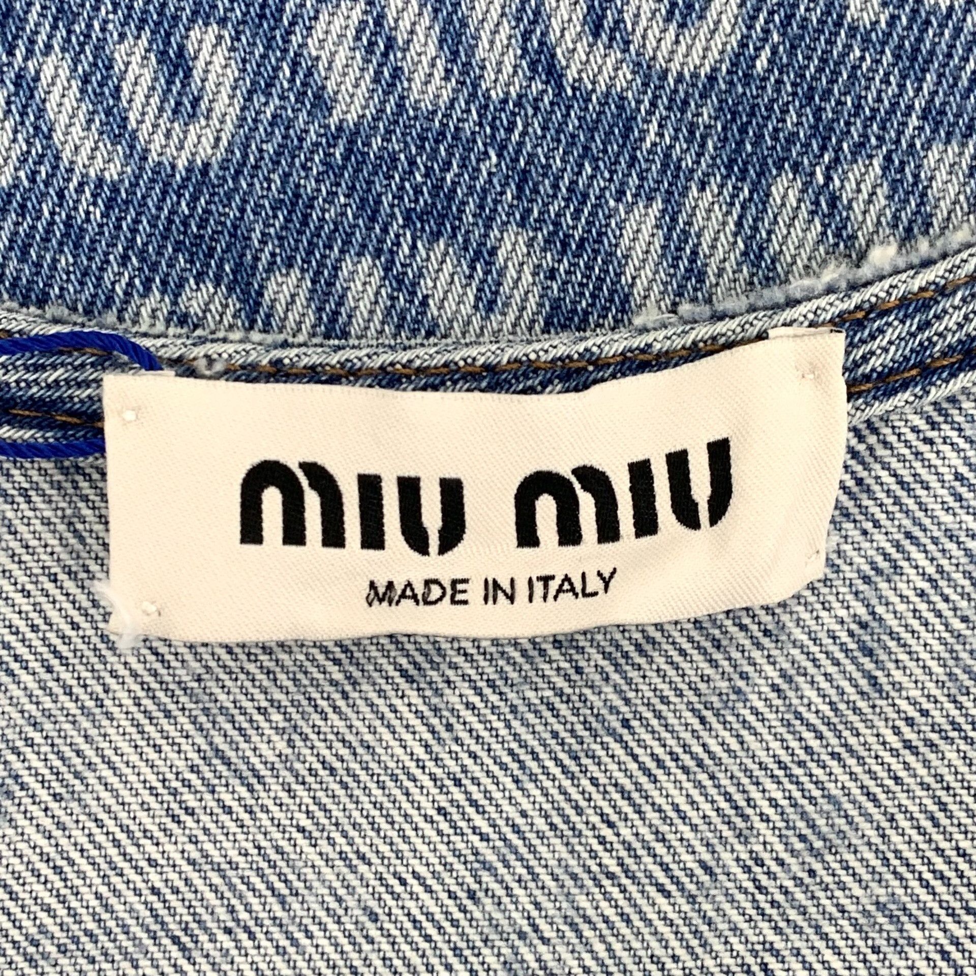 Miu Miu Miu Miu Retro Striped Blue Dress S Women Size S / US 4 / IT 40 - 5 Thumbnail