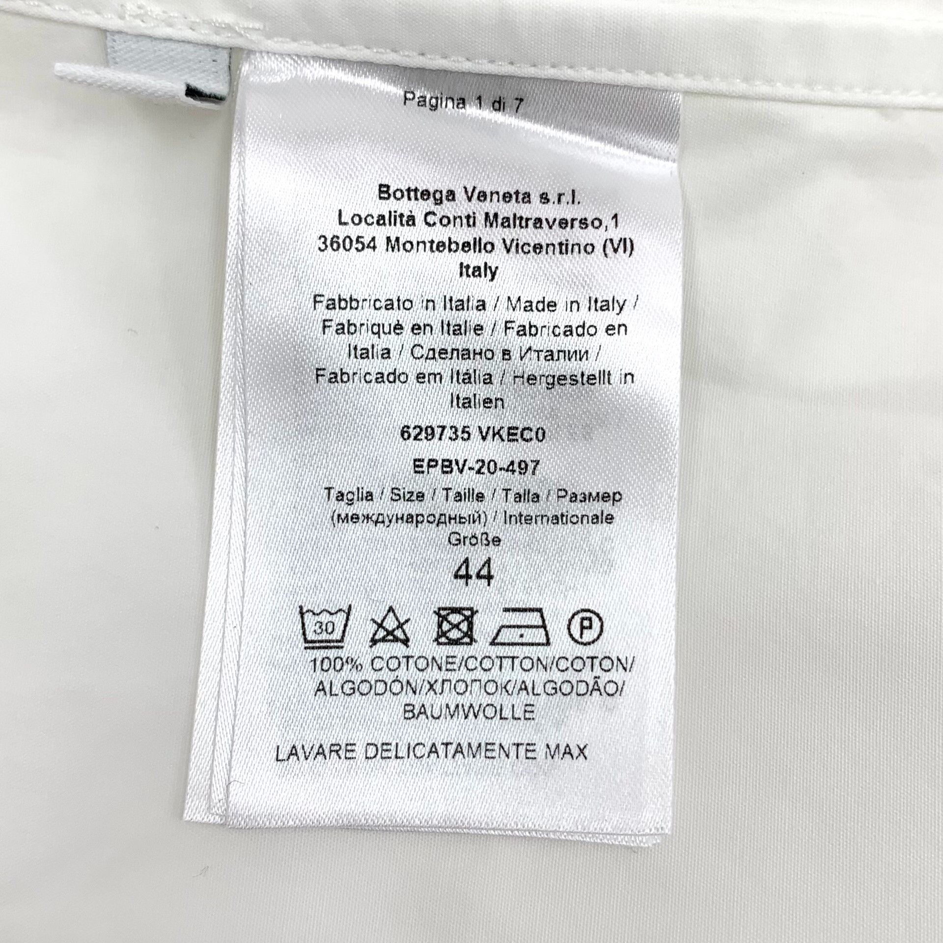 Bottega Veneta Bottega Veneta Cotton White Shirt XS Men Size US XS / EU 42 / 0 - 7 Thumbnail