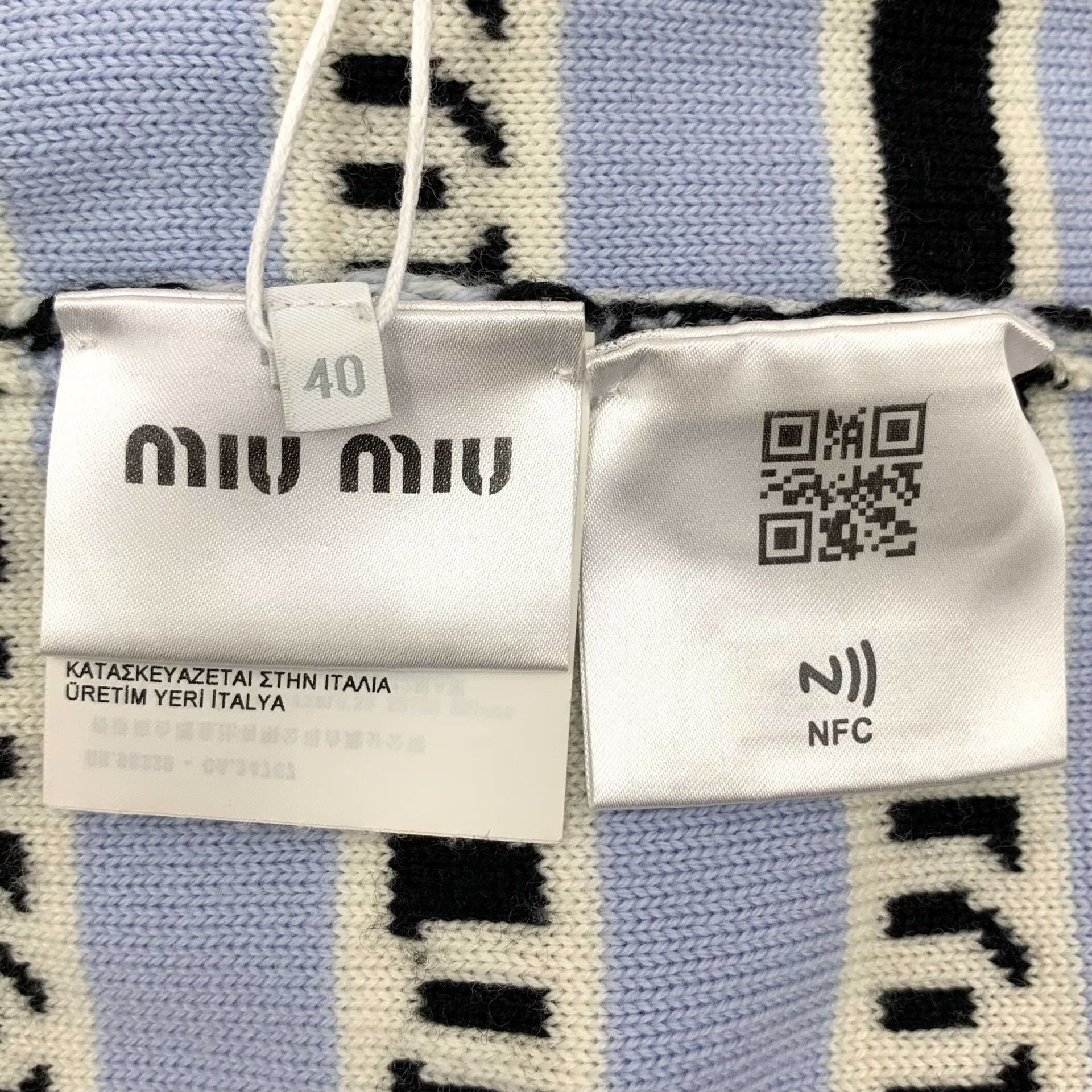 Miu Miu Miu Miu Retro Striped Blue Sweater L Women Size L / US 10 / IT 46 - 6 Thumbnail
