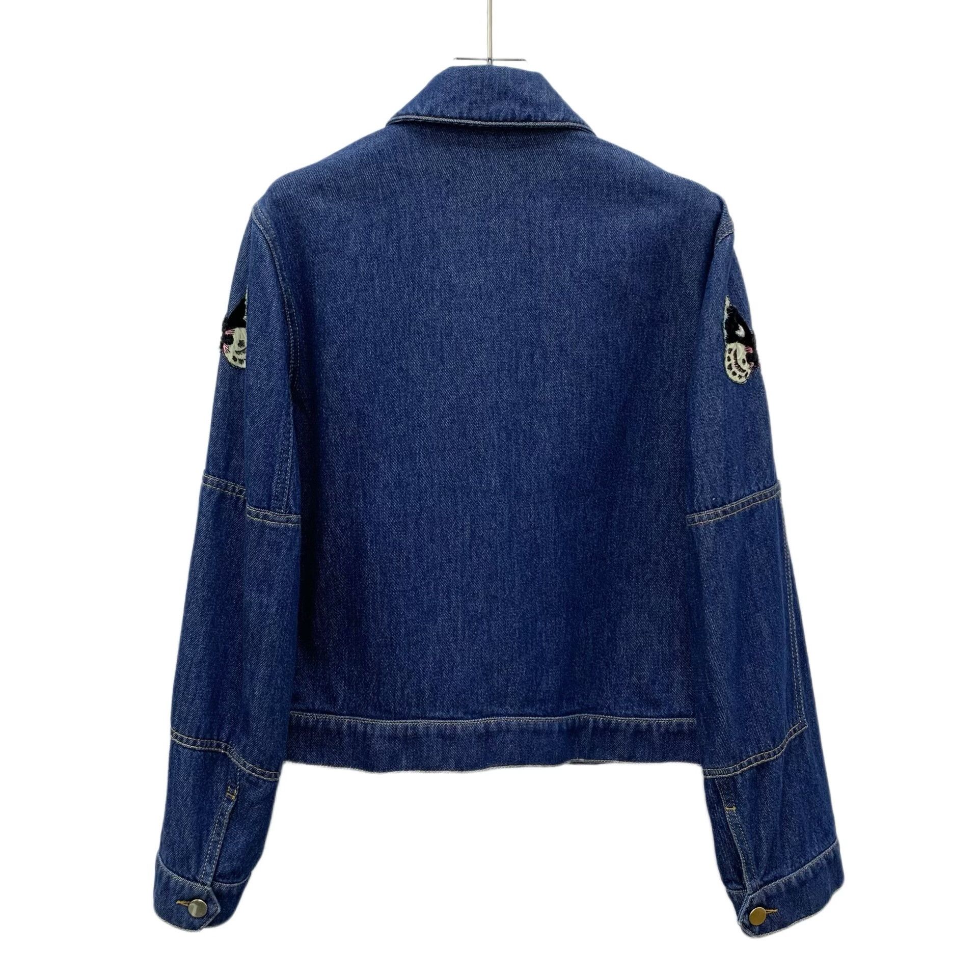 Valentino Valentino Embroidered Cotton Blue Jacket L Women Size L / US 10 / IT 46 - 2 Thumbnail
