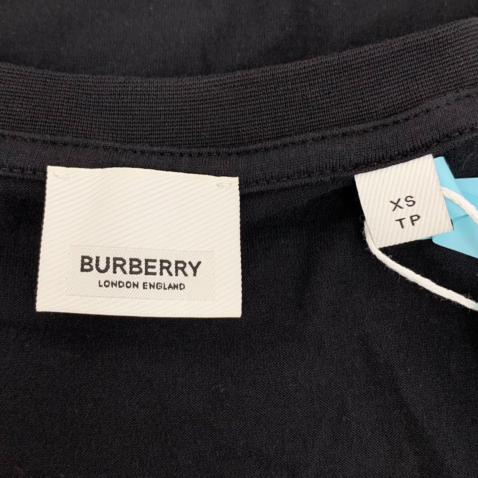 Burberry Burberry Cotton Embroidered Black T-Shirt XS Women Size XS / US 0-2 / IT 36-38 - 5 Thumbnail