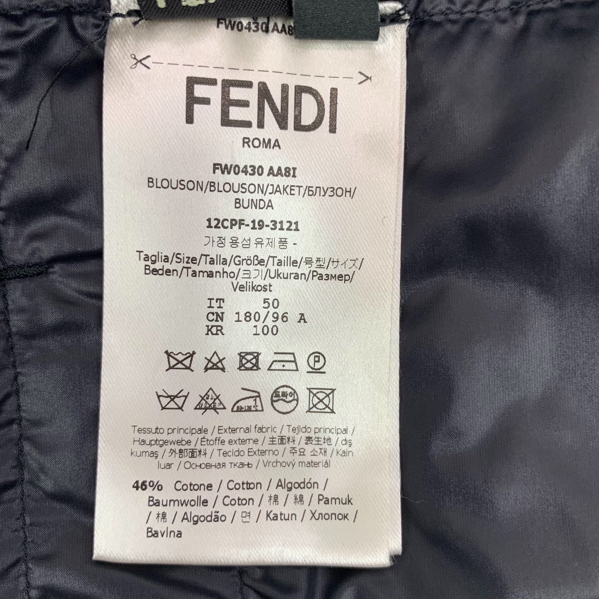 Fendi Fendi Cotton Embroidered Black Light Jacket L Men Size US L / EU 52-54 / 3 - 8 Thumbnail
