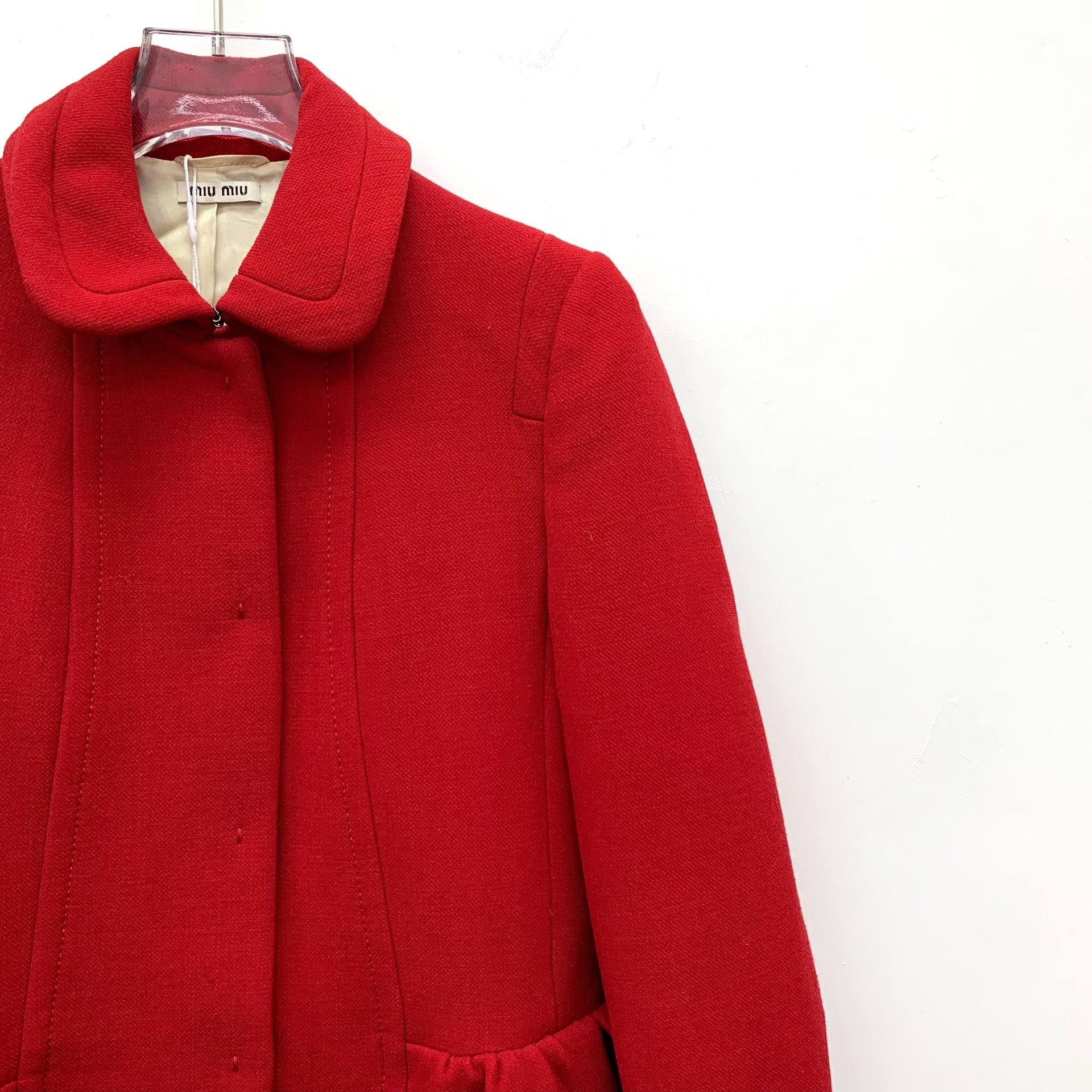 Miu Miu Miu Miu Wool Red Coat L Women Size L / US 10 / IT 46 - 3 Thumbnail