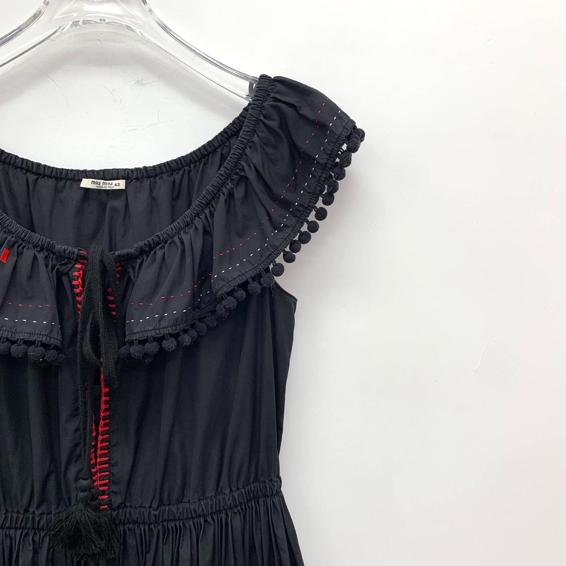 Miu Miu Miu Miu Cotton Black Dress 42 Women Size M / US 6-8 / IT 42-44 - 3 Thumbnail