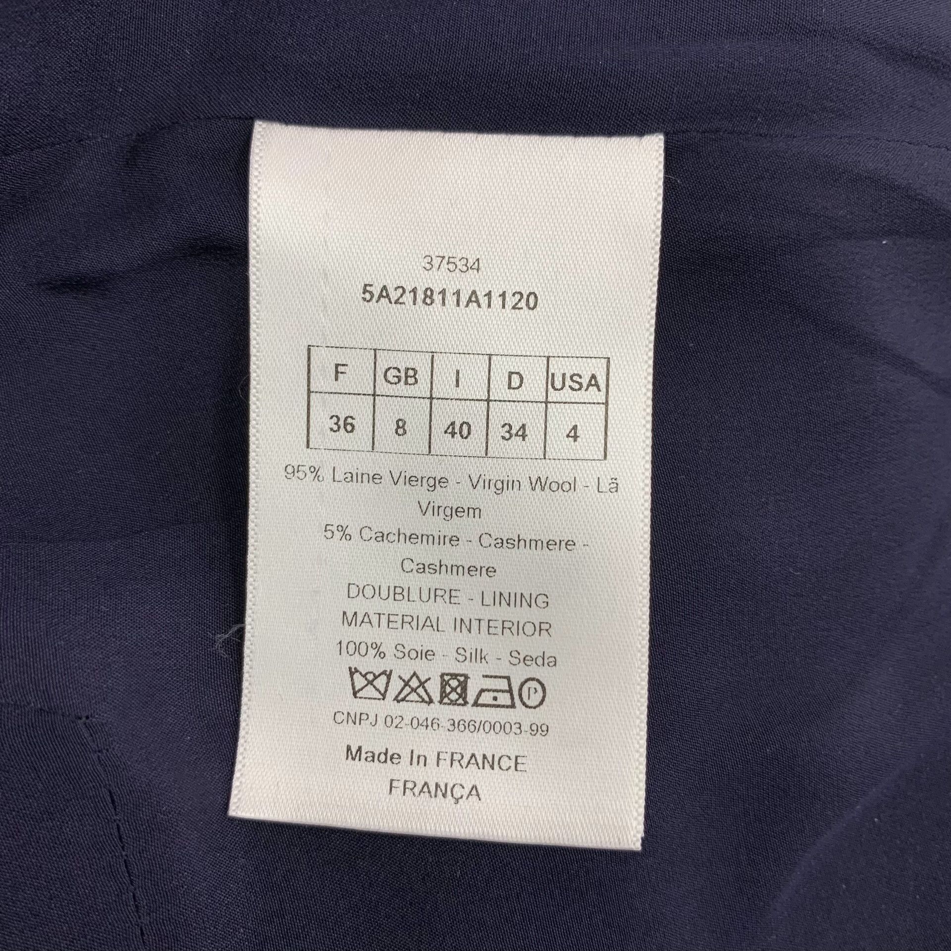 Dior Dior Wool Blue Coat S Women Size S / US 4 / IT 40 - 7 Thumbnail