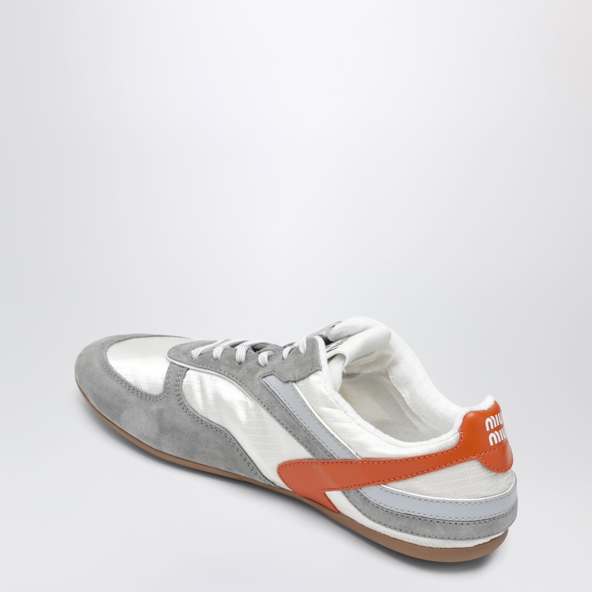 Miu Miu Miu Miu Gymnasium Sneakers In Talc/Papaya In Technical Fabric And Suede Size US 10 / IT 40 - 2 Thumbnail