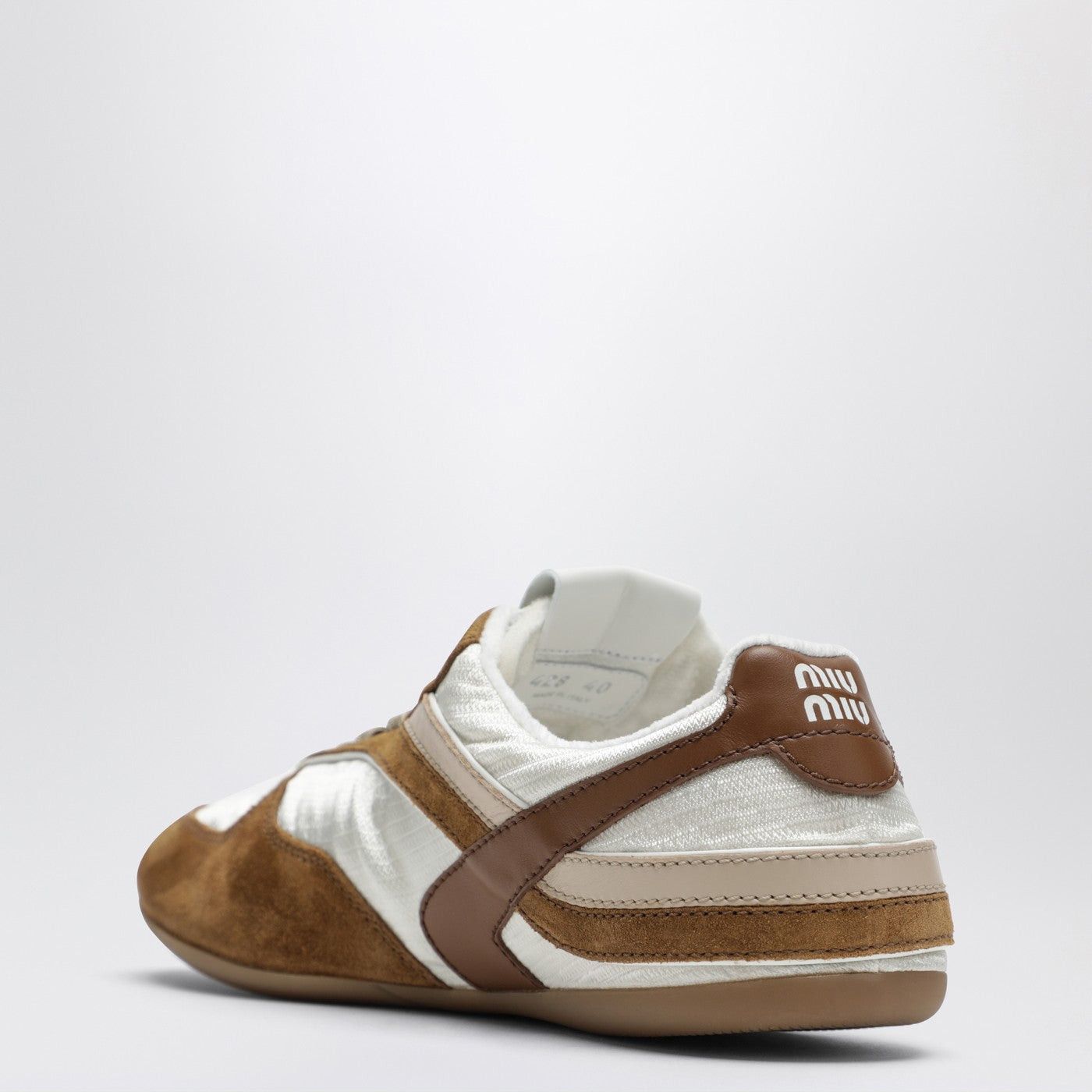 Miu Miu Miu Miu Gymnasium Sneakers Talc/Cinnamon In Technical Fabric And Suede Size US 9 / IT 39 - 2 Thumbnail