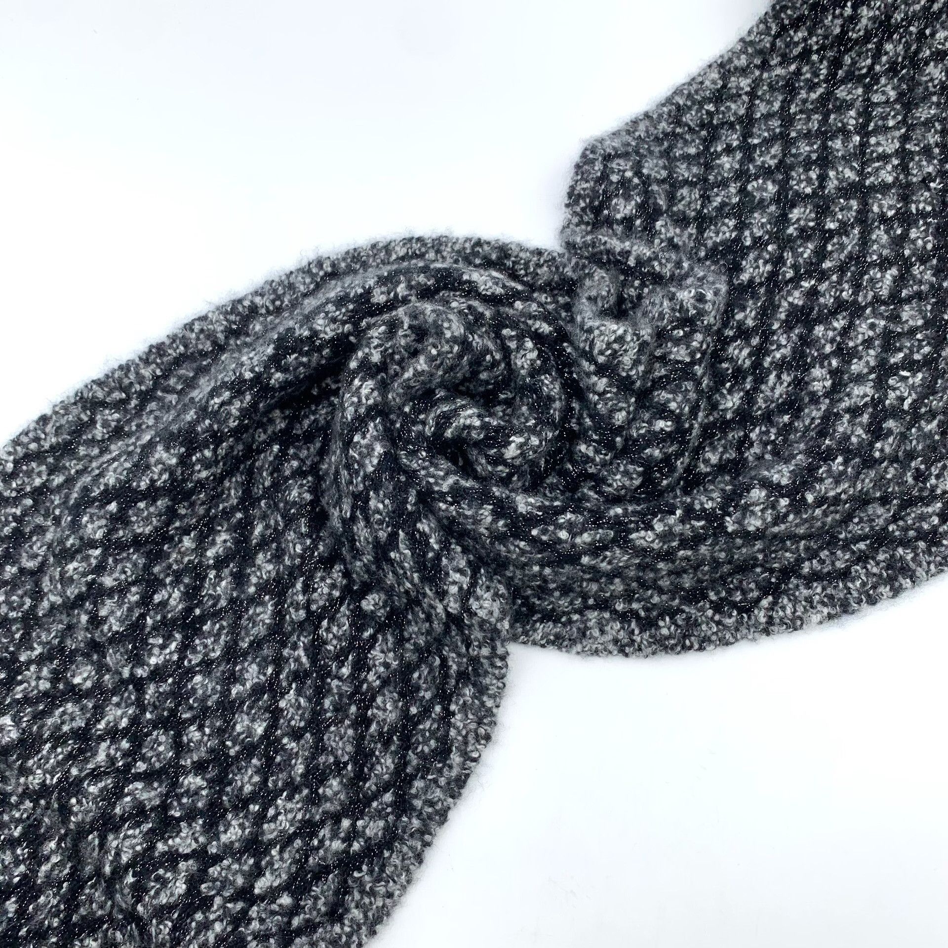 Chanel Chanel Embroidered Gray Scarf 35 Men Size ONE SIZE - 8 Thumbnail