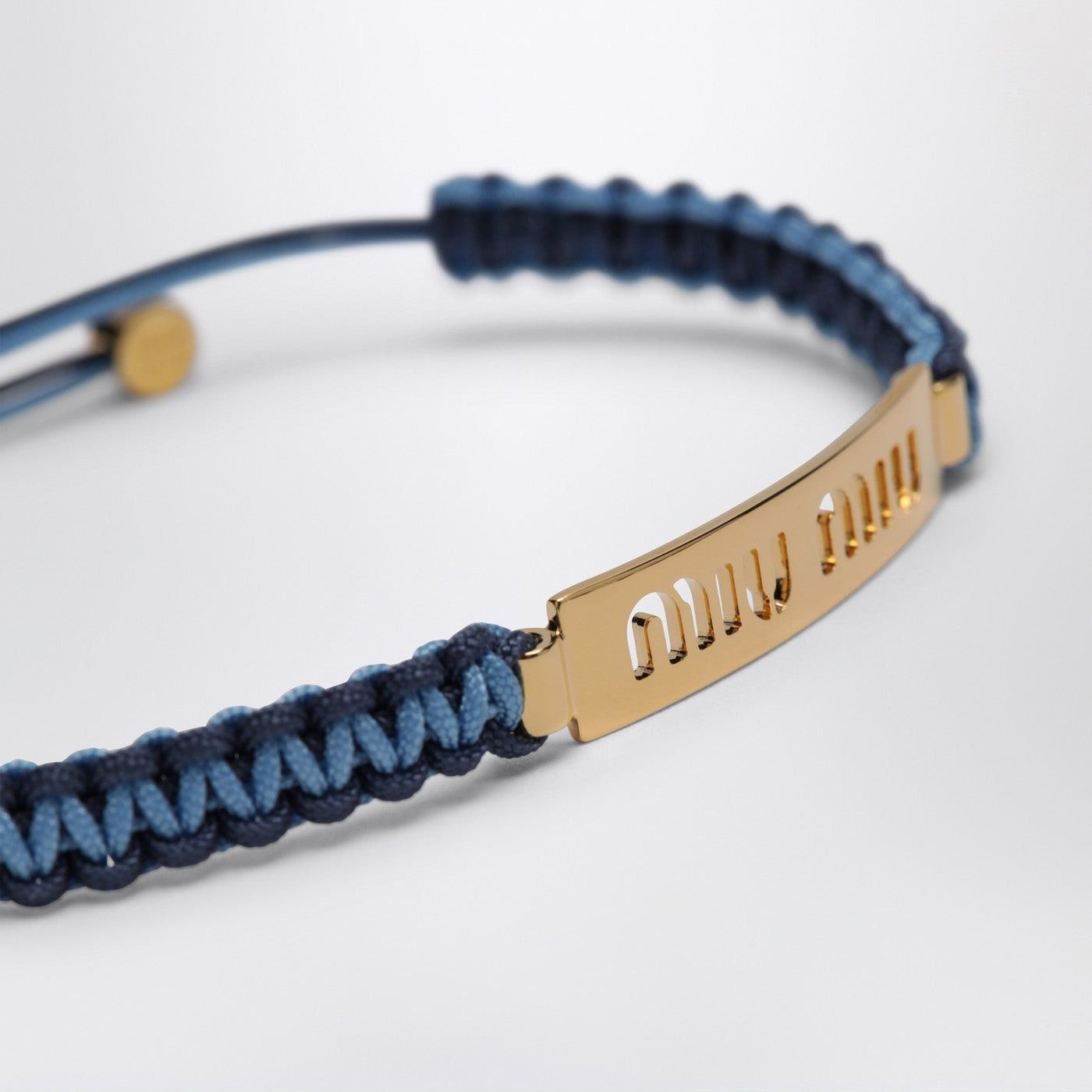 Miu Miu Miu Miu Light Blue/Blue Braided Cord Bracelet Size ONE SIZE - 2 Thumbnail