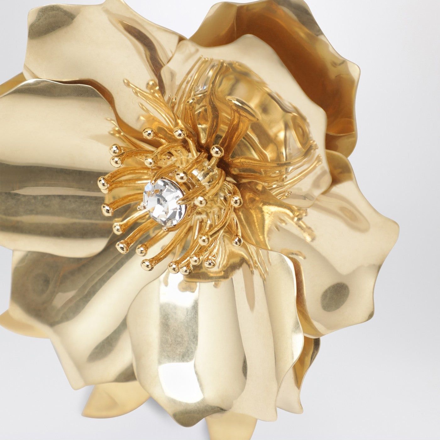 Miu Miu Miu Miu Gold-Tone Metal Brooch With Crystal Size ONE SIZE - 2 Thumbnail