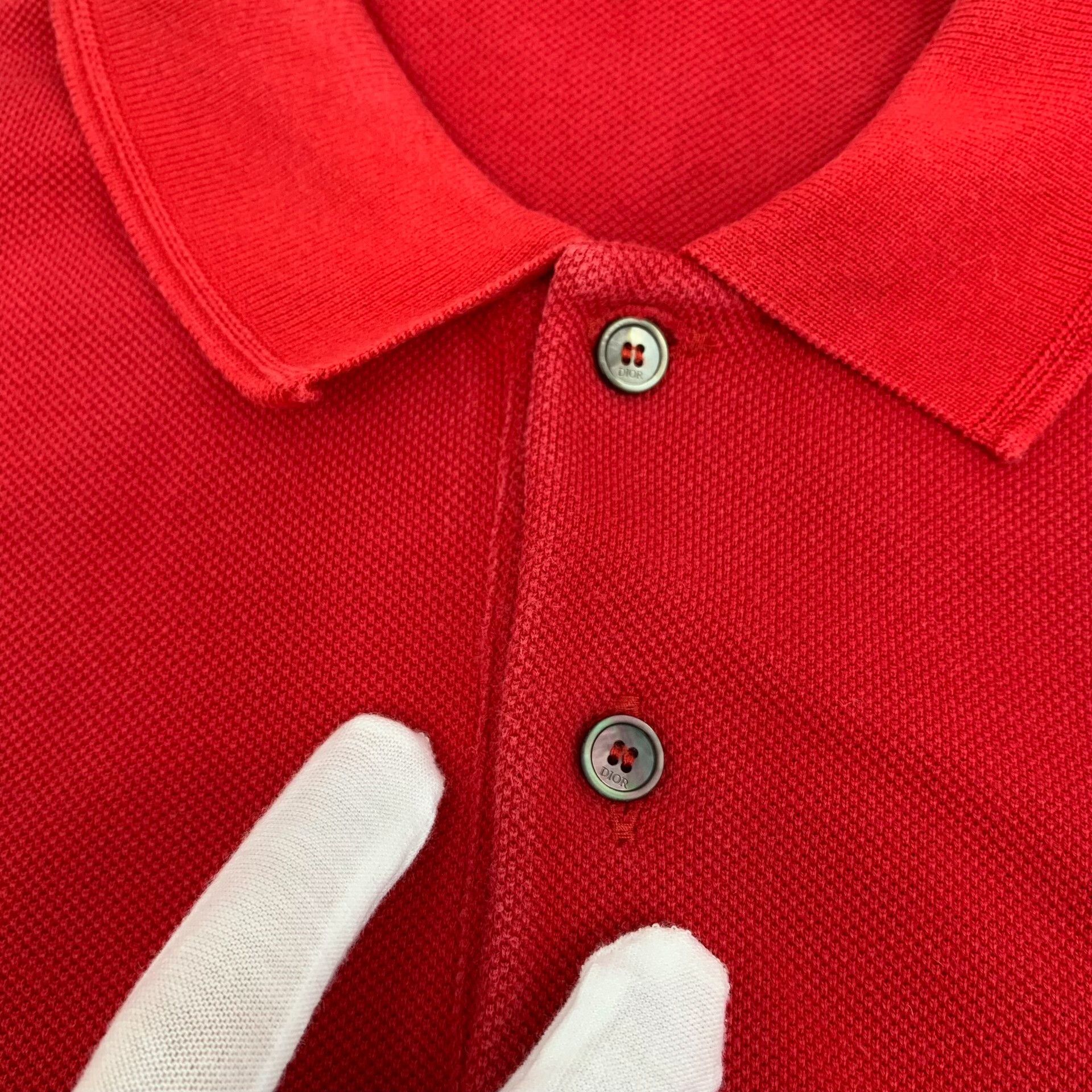 Dior Dior Cotton Embroidered Red Polo XS Men Size US XS / EU 42 / 0 - 8 Thumbnail