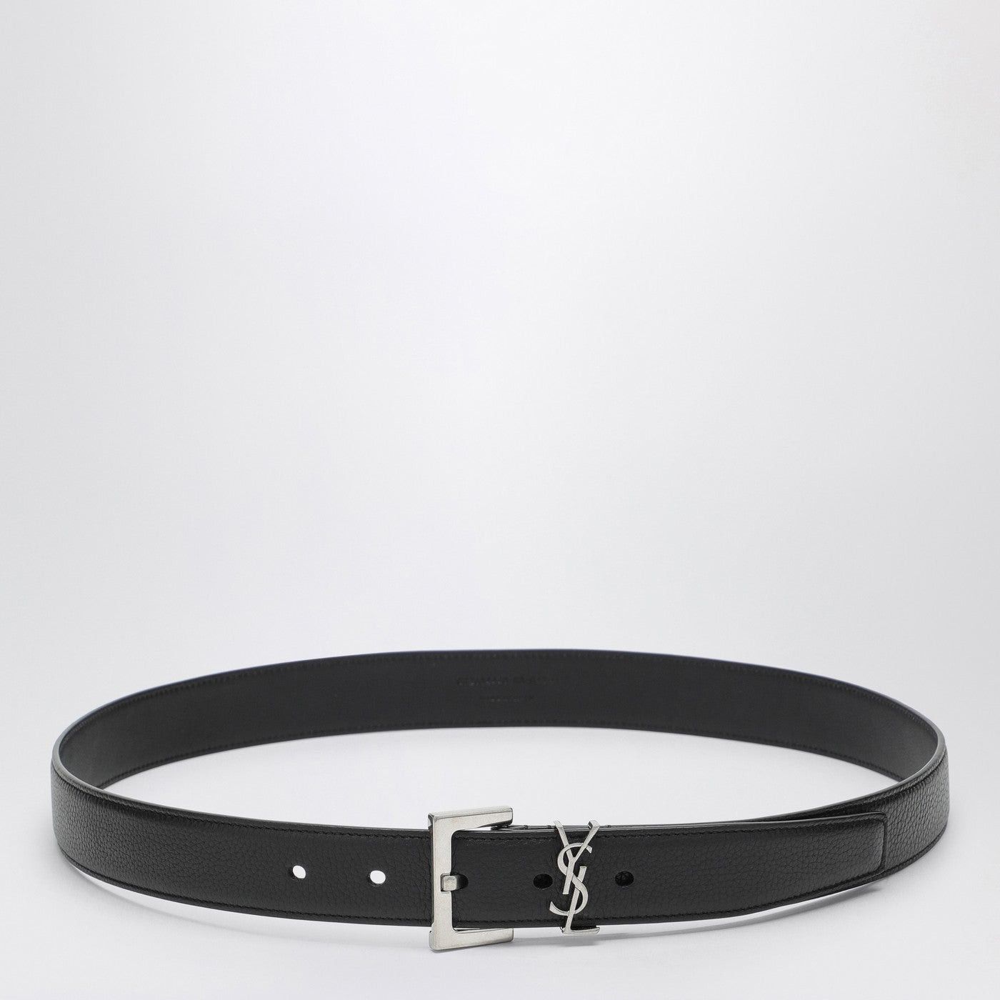 Saint Laurent Paris Saint Laurent Black Cassandre Belt In Grained Leather Size ONE SIZE - 2 Thumbnail