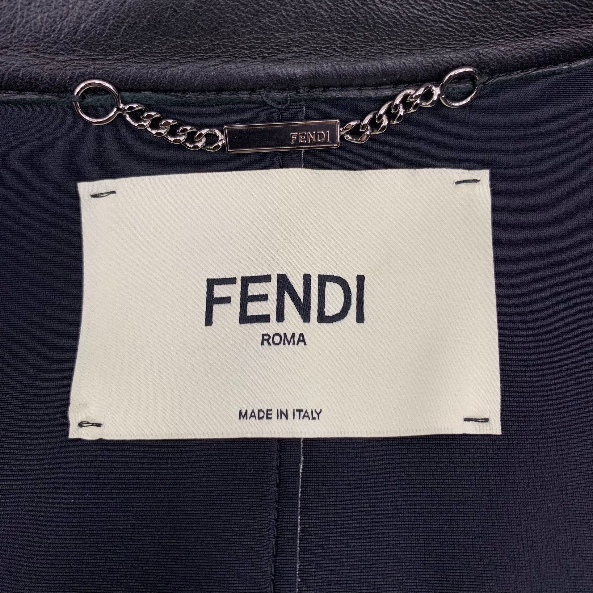 Fendi Fendi Leather Striped White Leather Jacket L Women Size L / US 10 / IT 46 - 5 Thumbnail