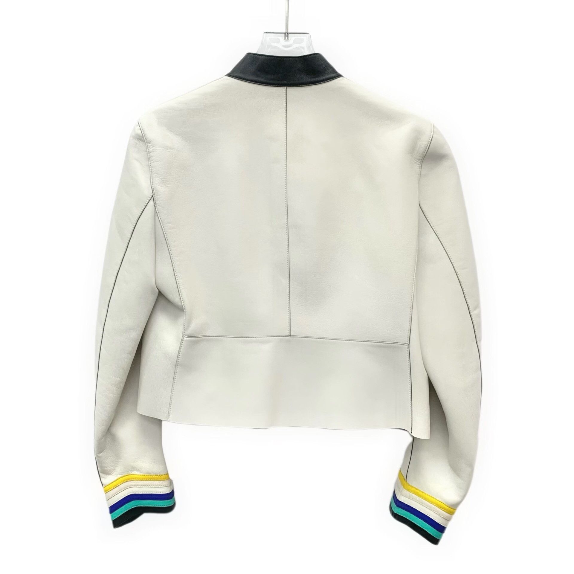 Fendi Fendi Leather Striped White Leather Jacket L Women Size L / US 10 / IT 46 - 2 Thumbnail