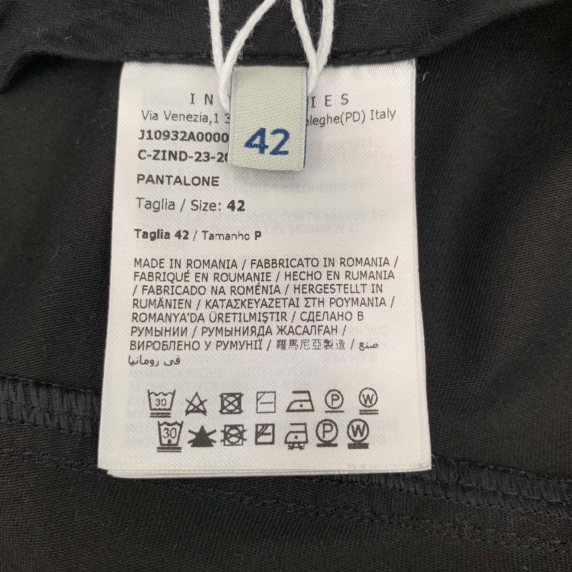 Moncler Moncler Cotton Black Pants 23 Women Size 23" - 8 Thumbnail