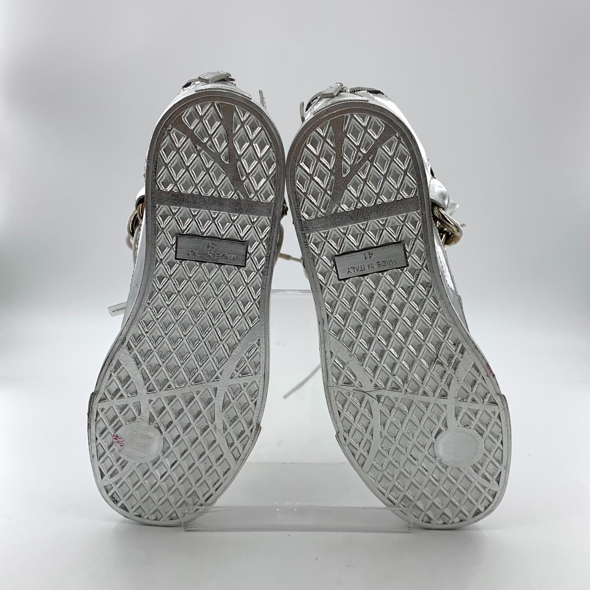 Giuseppe Zanotti Giuseppe Zanotti Silver Hitop Sneakers 41 Men Size US 8.5 / EU 41-42 - 5 Thumbnail