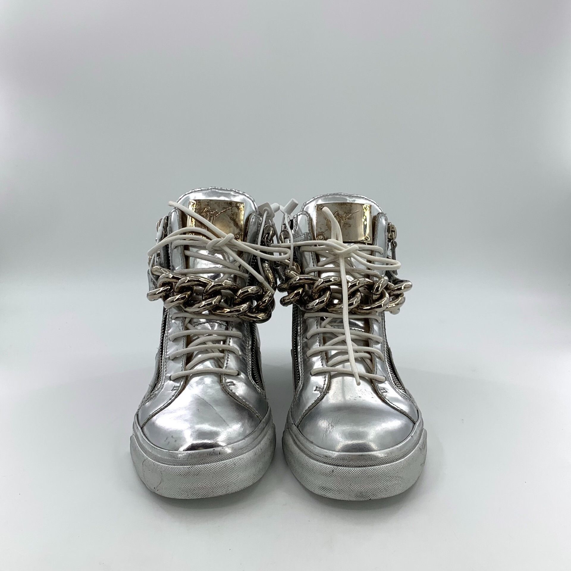 Giuseppe Zanotti Giuseppe Zanotti Silver Hitop Sneakers 41 Men Size US 8.5 / EU 41-42 - 3 Thumbnail