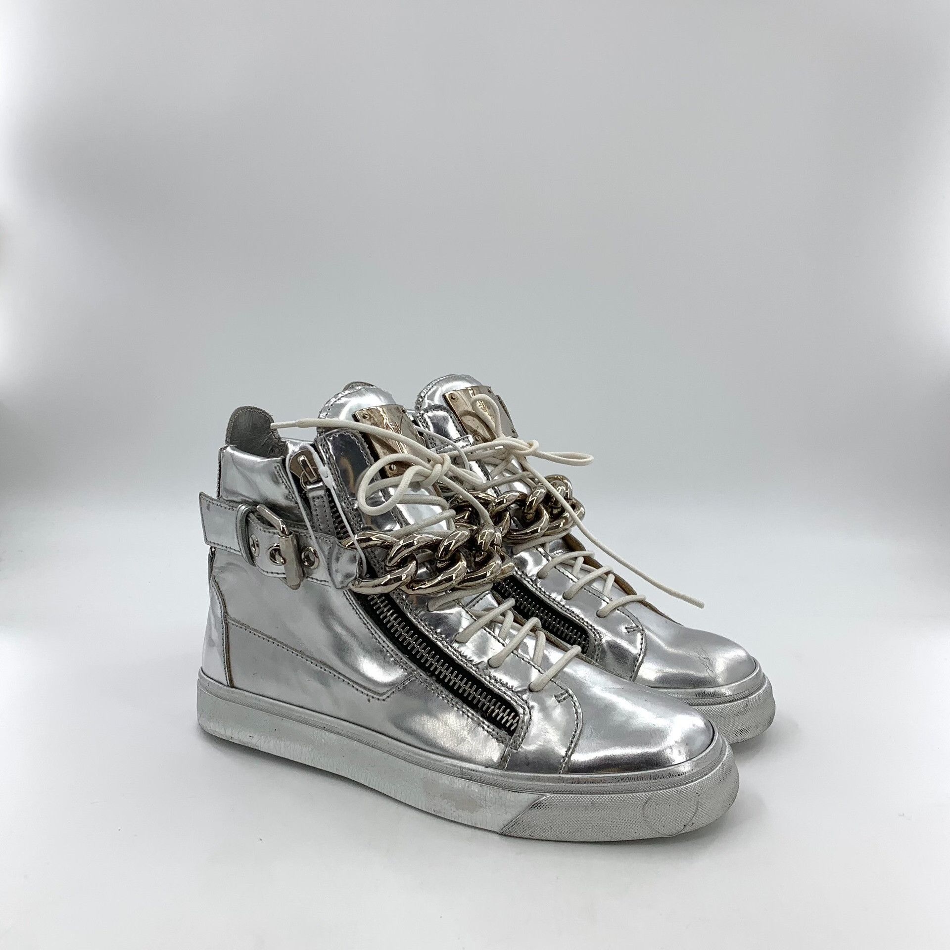 Giuseppe Zanotti Giuseppe Zanotti Silver Hitop Sneakers 41 Men Size US 8.5 / EU 41-42 - 2 Thumbnail