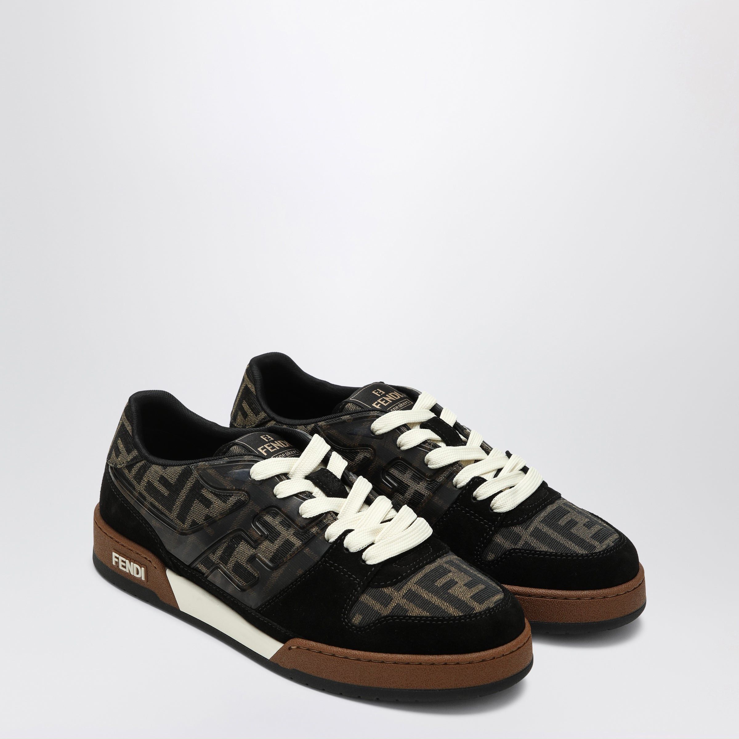 Fendi Fendi Fendi Match Sneaker In Black/Tabacco Ff Jacquard Size US 10 / EU 43 - 2 Thumbnail