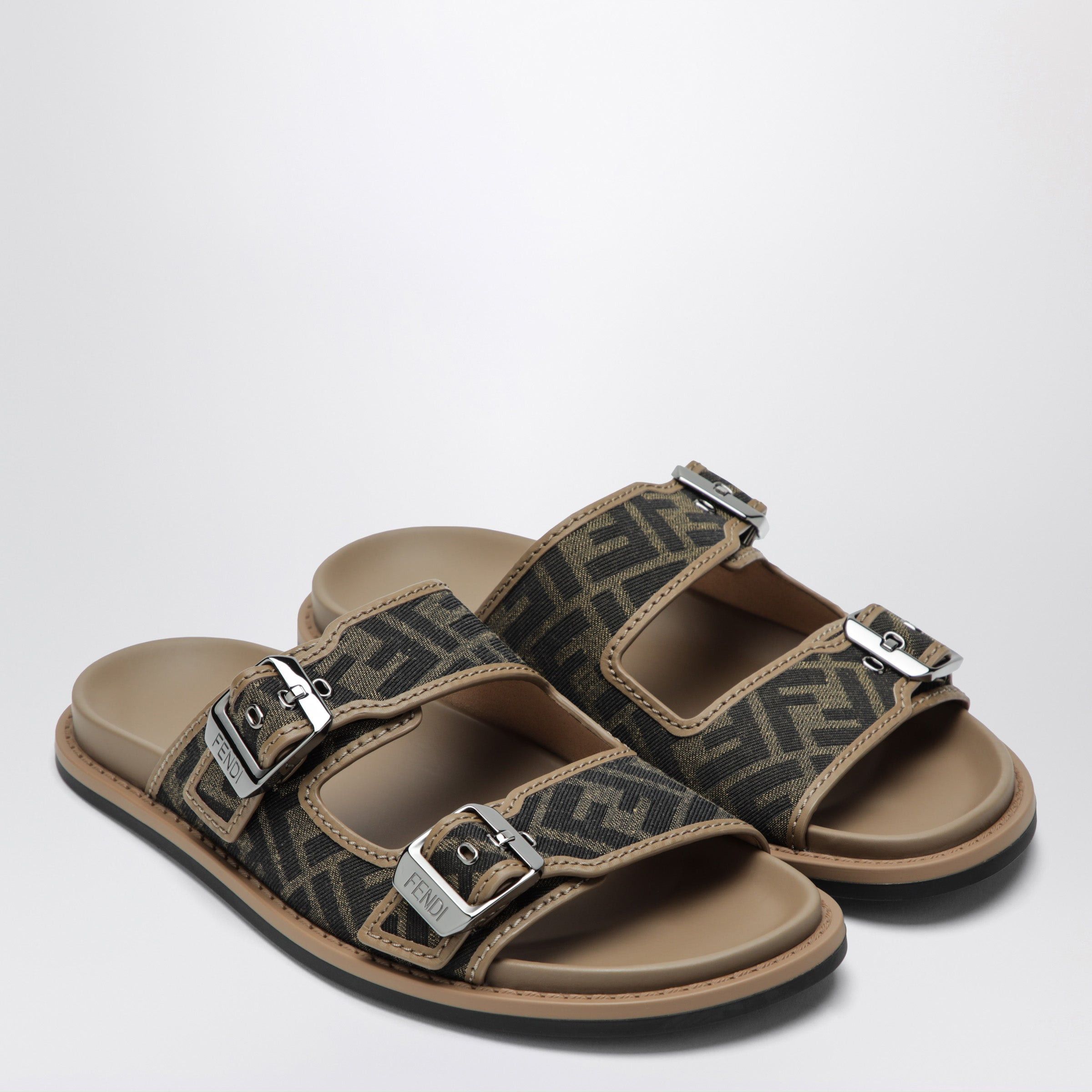 Fendi Fendi Fendi Feel Sandal In Ff Jacquard Fabric Size US 10 / EU 43 - 2 Thumbnail
