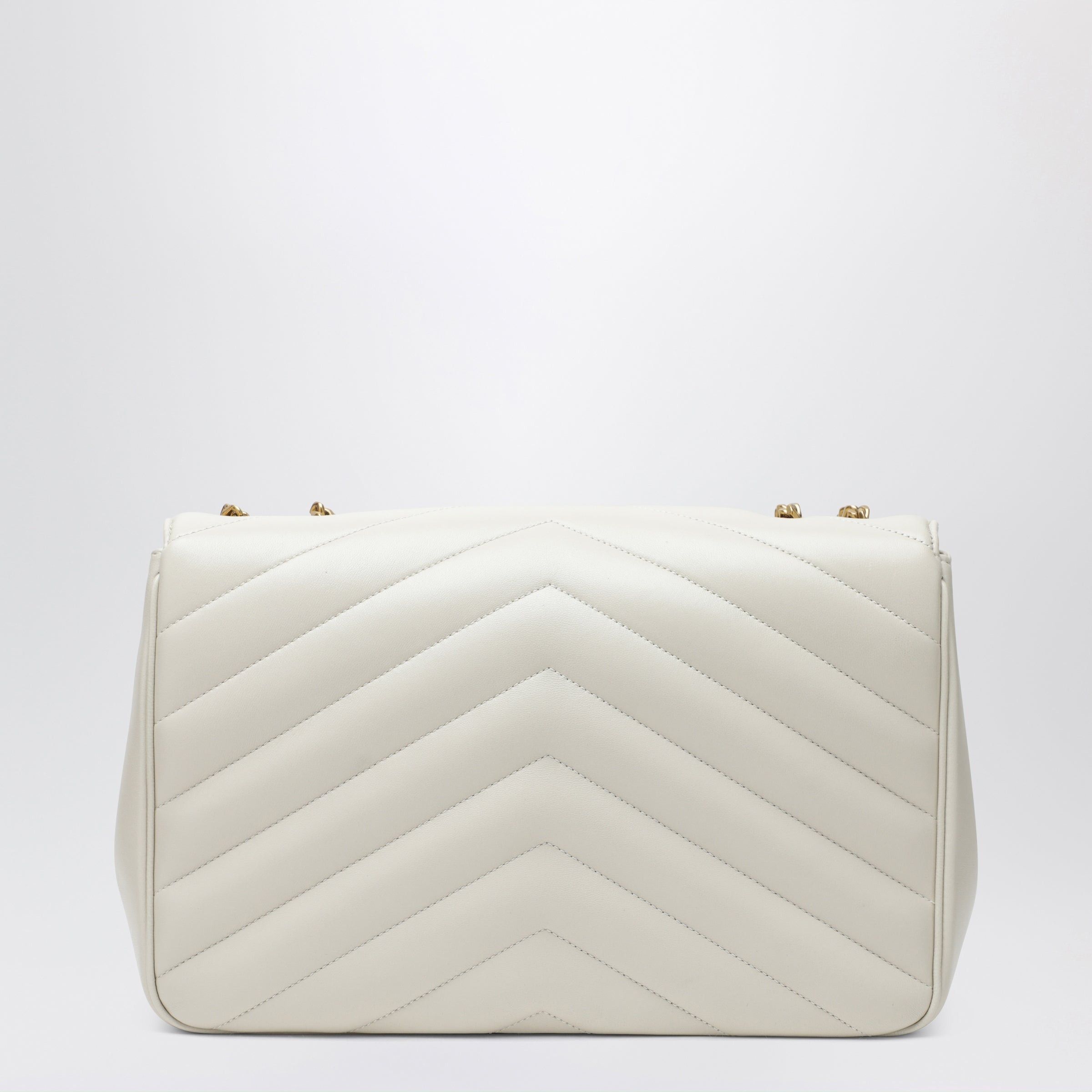 Saint Laurent Paris Saint Laurent Loulou Large Cream Leather Bag Size ONE SIZE - 2 Thumbnail
