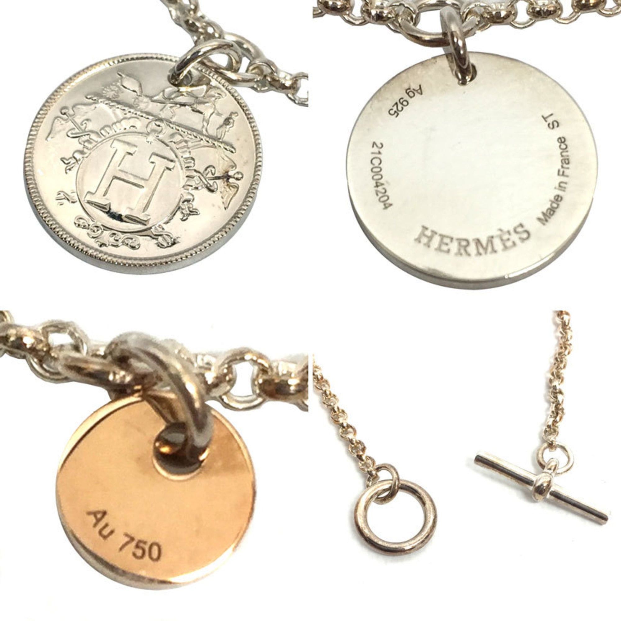 Hermes Hermes Ex-Libris PM ST bracelet, silver/pink gold, toggle clasp, AG925 (sterling silver) x AU750 (18K pink gold) Size ONE SIZE - 4 Thumbnail
