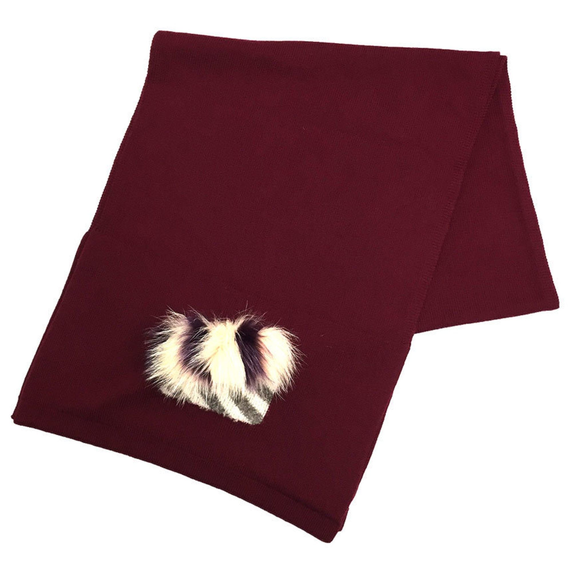 Fendi Fendi Monster Scarf/Shawl, Bordeaux, 100% Wool Size ONE SIZE - 2 Thumbnail