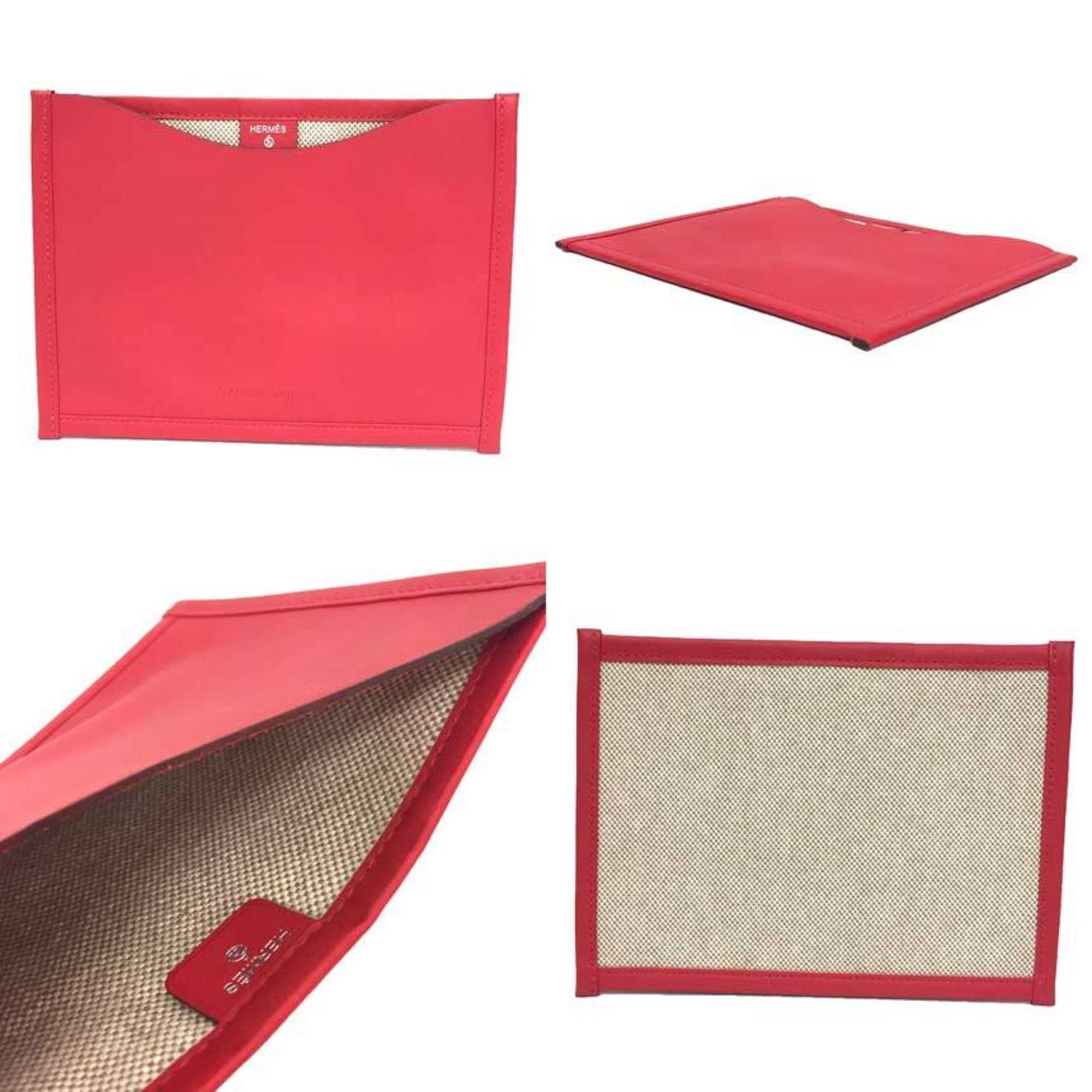 Hermes Hermes Petit H Pouch, Flat Pass Case, Multi-case, Card Leather, Swift Canvas, Toile H, Framboise, Flaneur Forever Size ONE SIZE - 2 Thumbnail