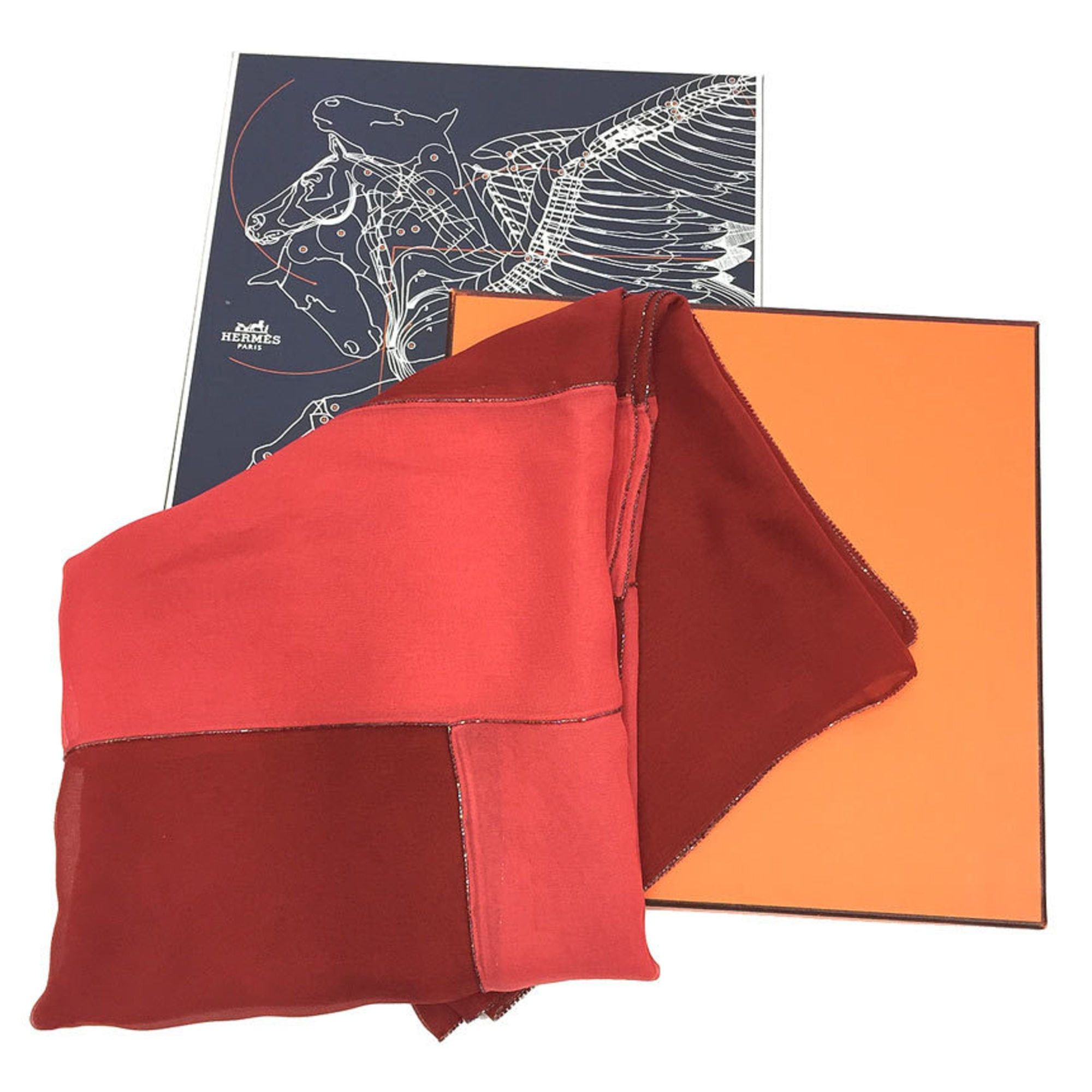 Hermes HERMES scarf/muffler, Carre 90, muslin, H, stole, silk, beads, embroidery. Size ONE SIZE - 3 Thumbnail
