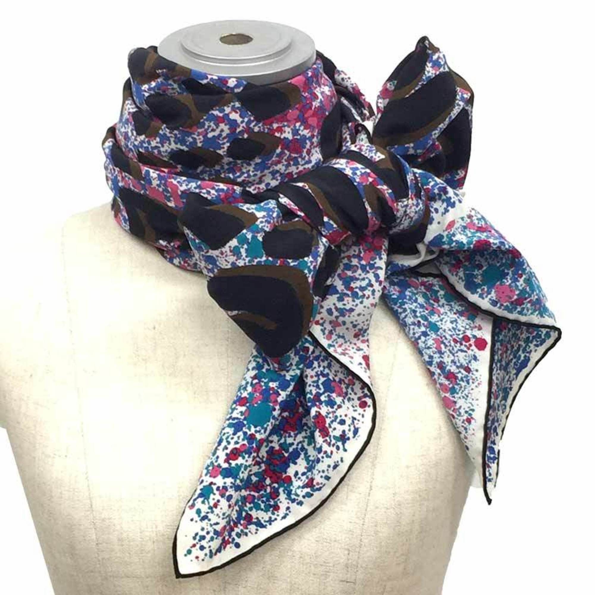 Louis Vuitton Louis Vuitton Leopard Print Scarf/Muffler/Carré/Stole/Silk Scarf/Shawl (M75226) - 100% Silk, Multicolor Size ONE SIZE - 2 Thumbnail