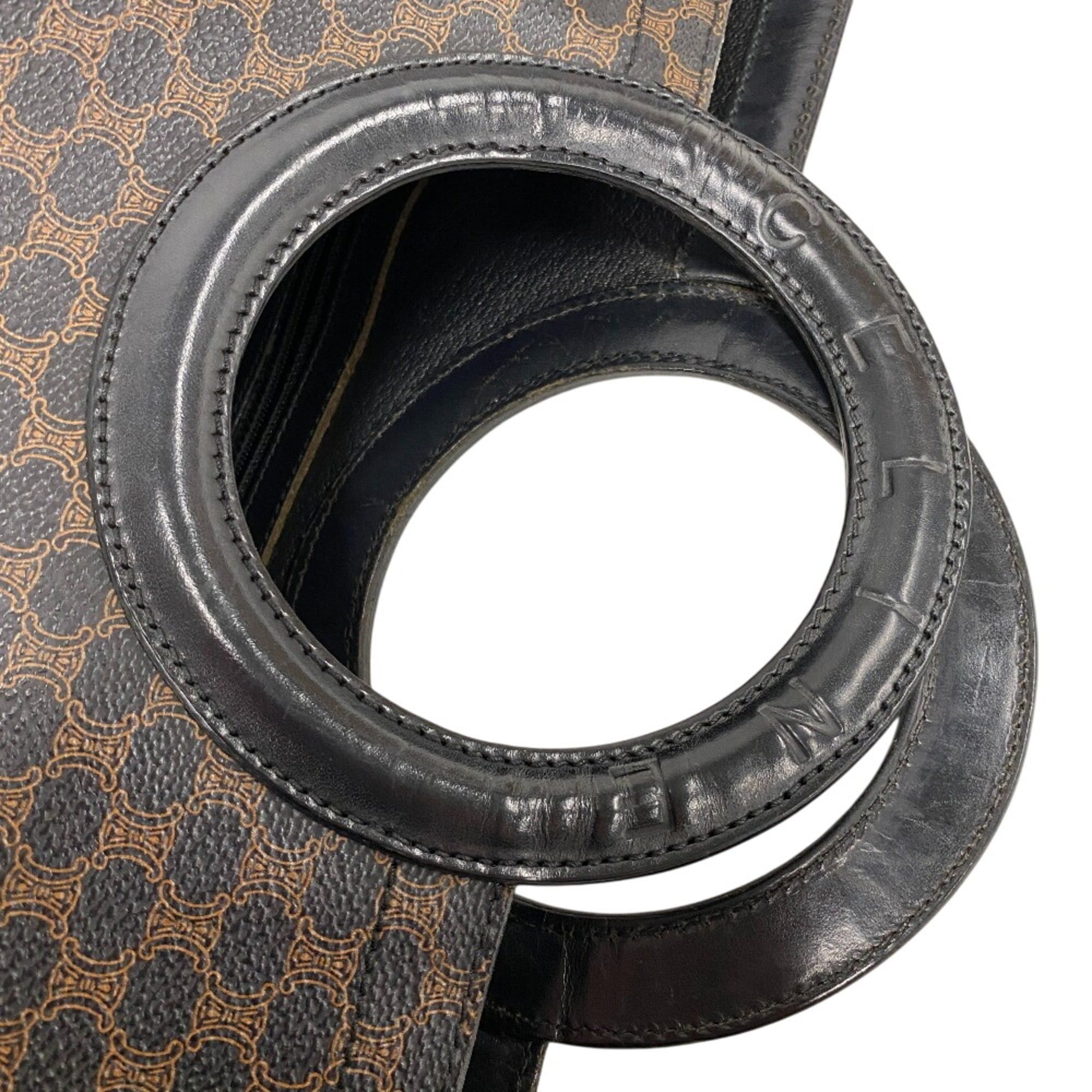 Celine CELINE Circle Logo Macadam Handbag, Black Size ONE SIZE - 6 Thumbnail