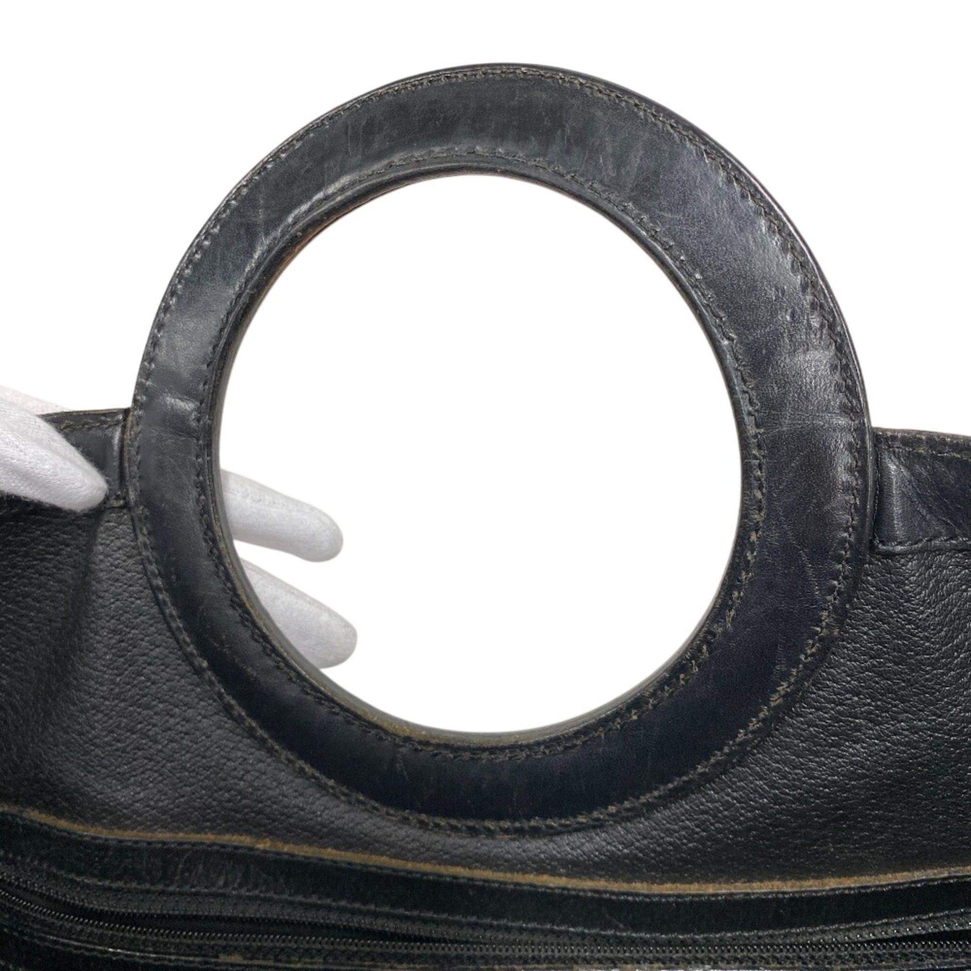 Celine CELINE Circle Logo Macadam Handbag, Black Size ONE SIZE - 13 Thumbnail
