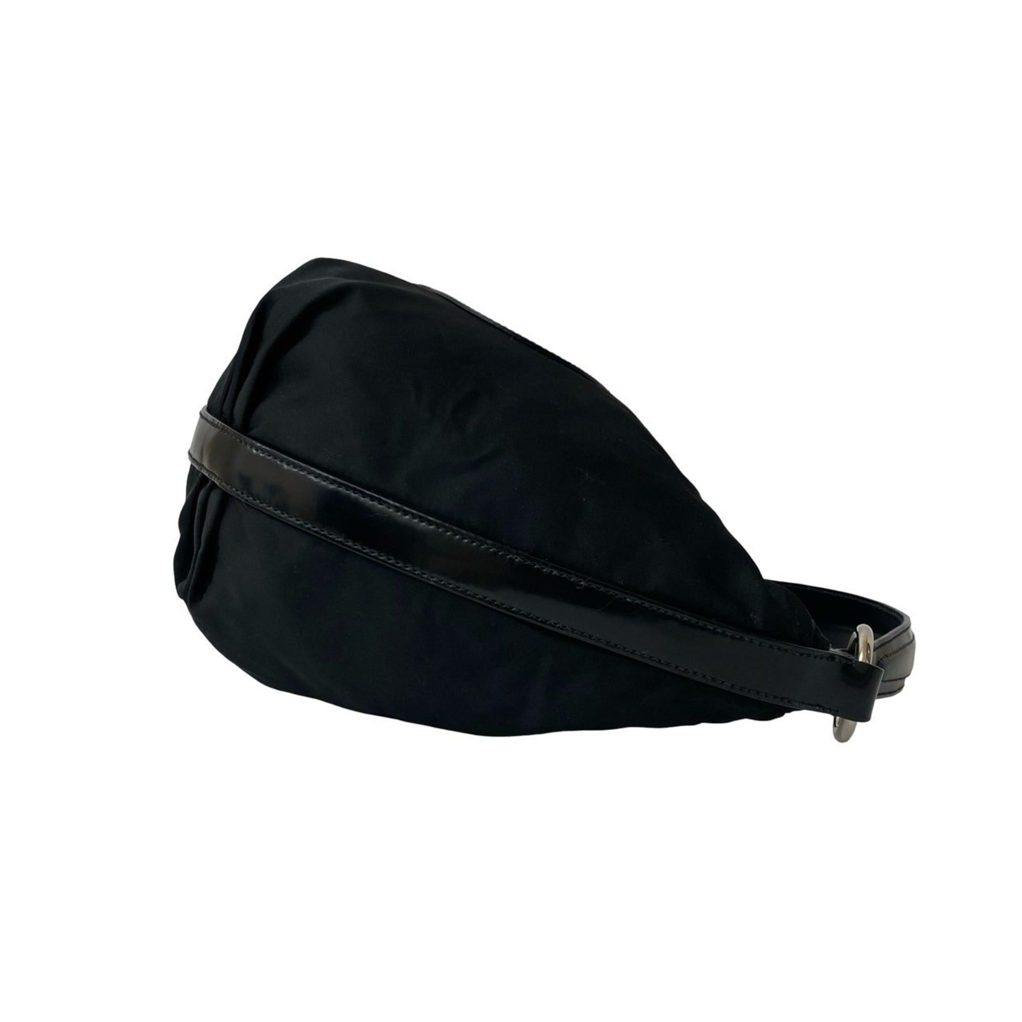 Prada PRADA (Prada) embossed nylon and leather semi-one shoulder bag/tote bag/handbag, black, 30567 Size ONE SIZE - 6 Thumbnail