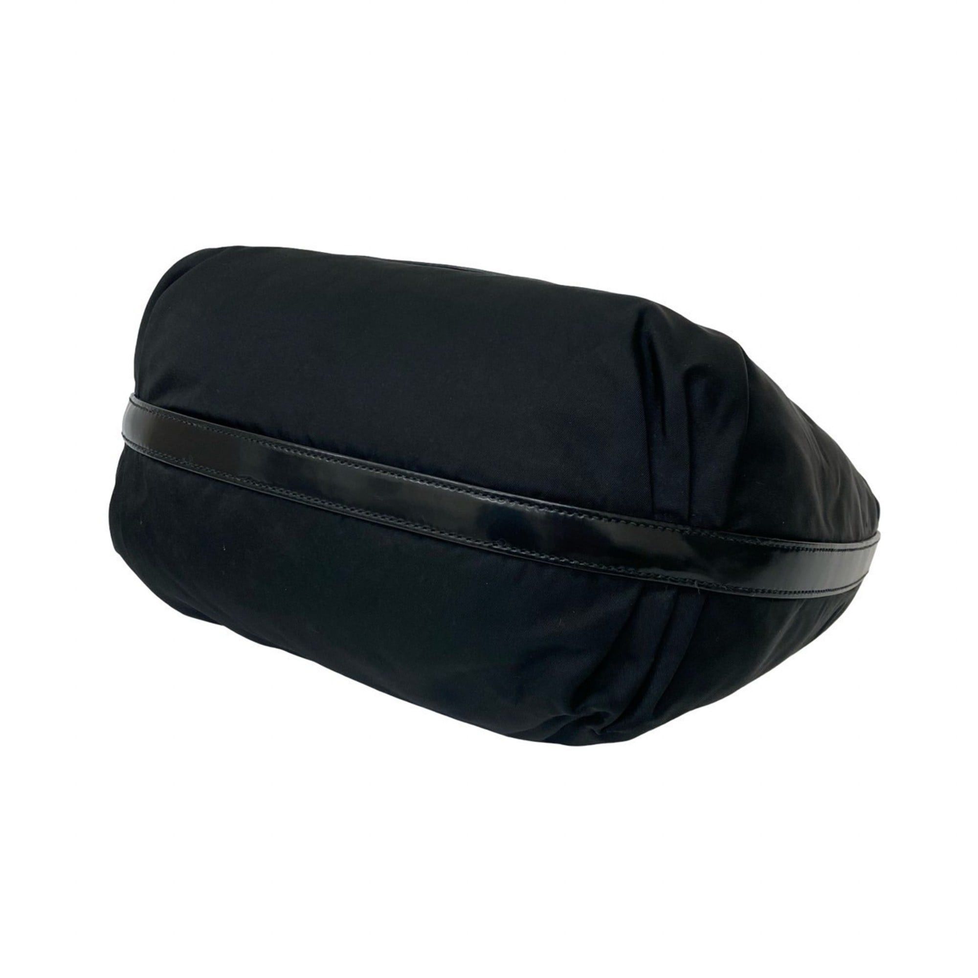 Prada PRADA (Prada) embossed nylon and leather semi-one shoulder bag/tote bag/handbag, black, 30567 Size ONE SIZE - 8 Thumbnail