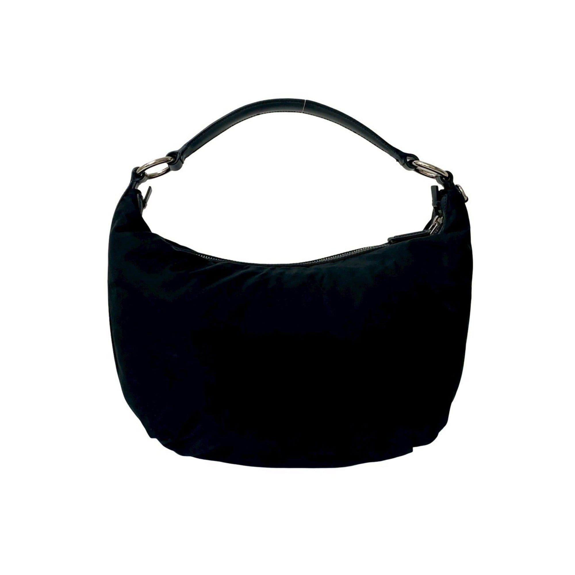 Prada PRADA (Prada) embossed nylon and leather semi-one shoulder bag/tote bag/handbag, black, 30567 Size ONE SIZE - 3 Thumbnail