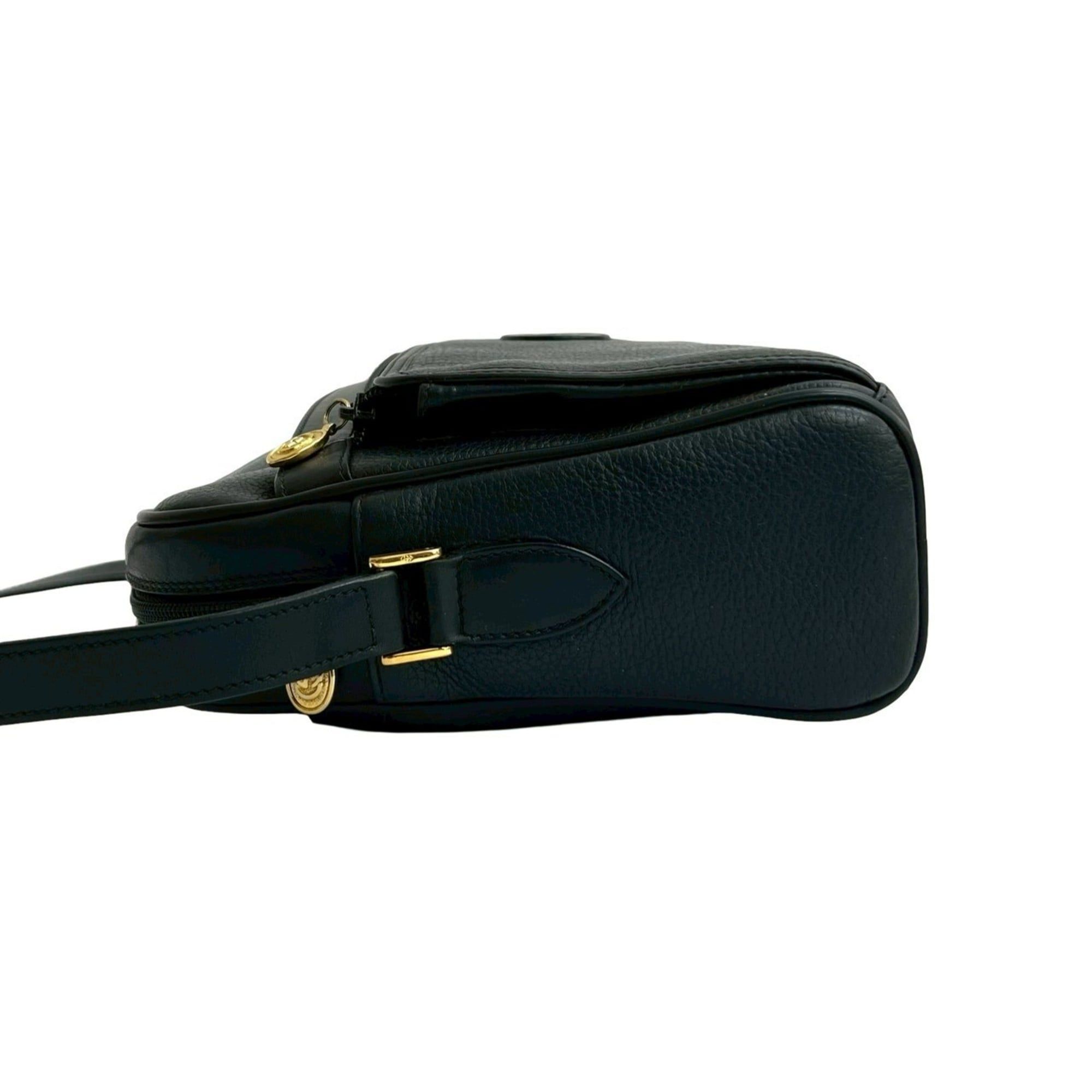 Gucci GUCCI Vintage GG Embossed Leather Shoulder Bag/Pouch, Black, 42136 Size ONE SIZE - 5 Thumbnail