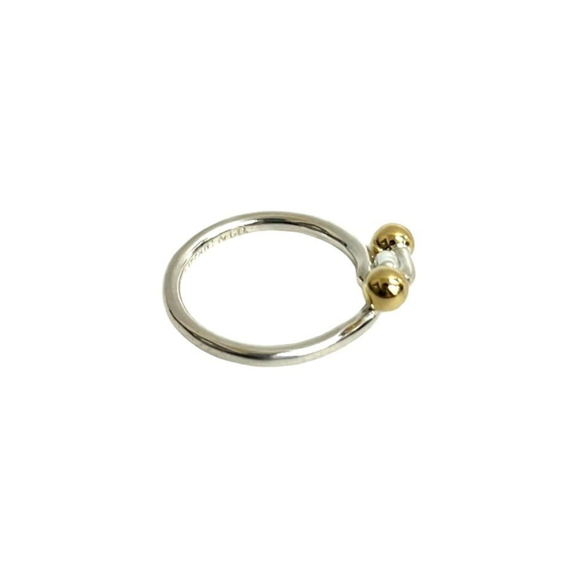 Tiffany & Co. TIFFANY&Co. Tiffany Hook & Eye Love Knot Ring, Sterling Silver 925 K10 Yellow Gold, Size 7, 75215 Size ONE SIZE - 5 Thumbnail