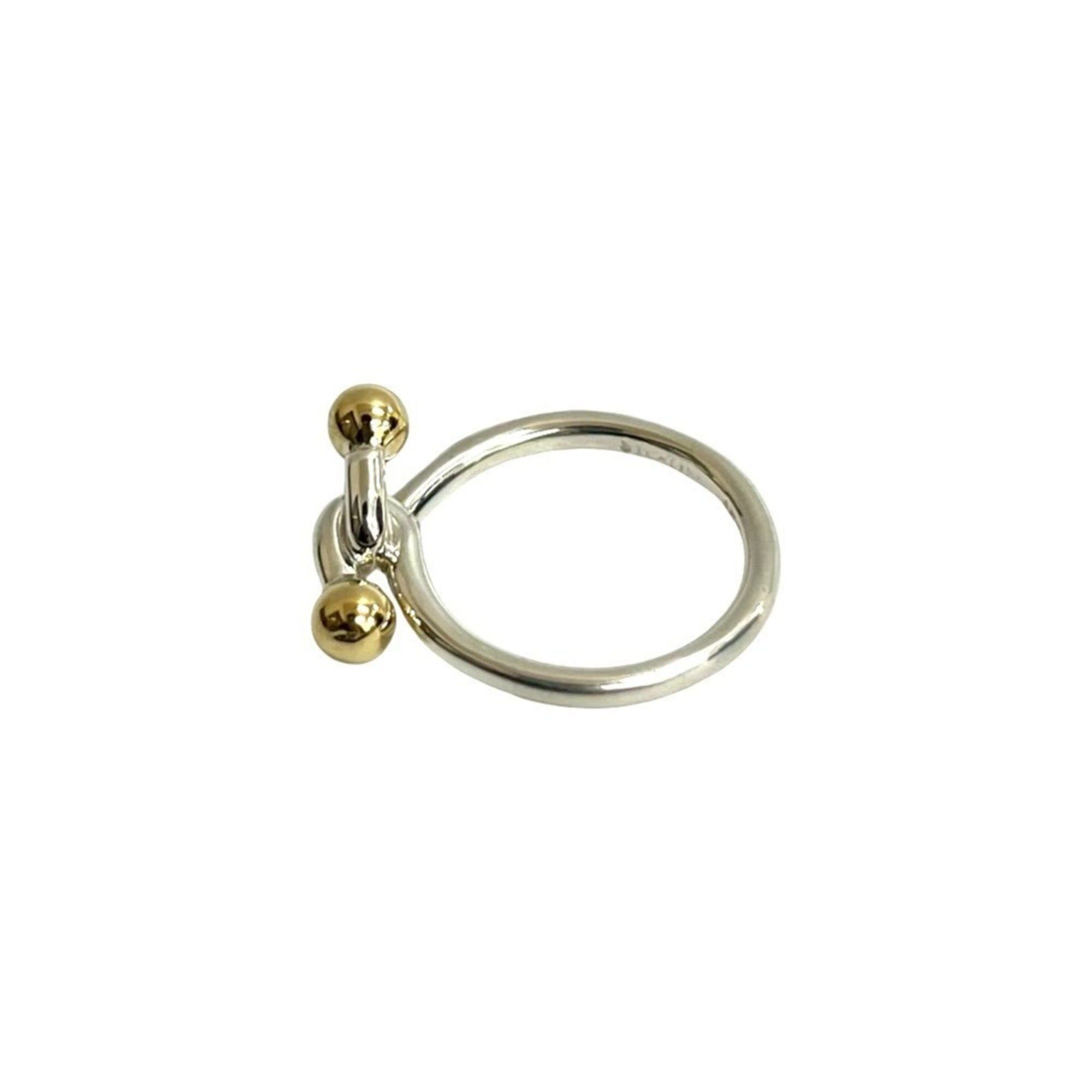 Tiffany & Co. TIFFANY&Co. Tiffany Hook & Eye Love Knot Ring, Sterling Silver 925 K10 Yellow Gold, Size 7, 75215 Size ONE SIZE - 4 Thumbnail