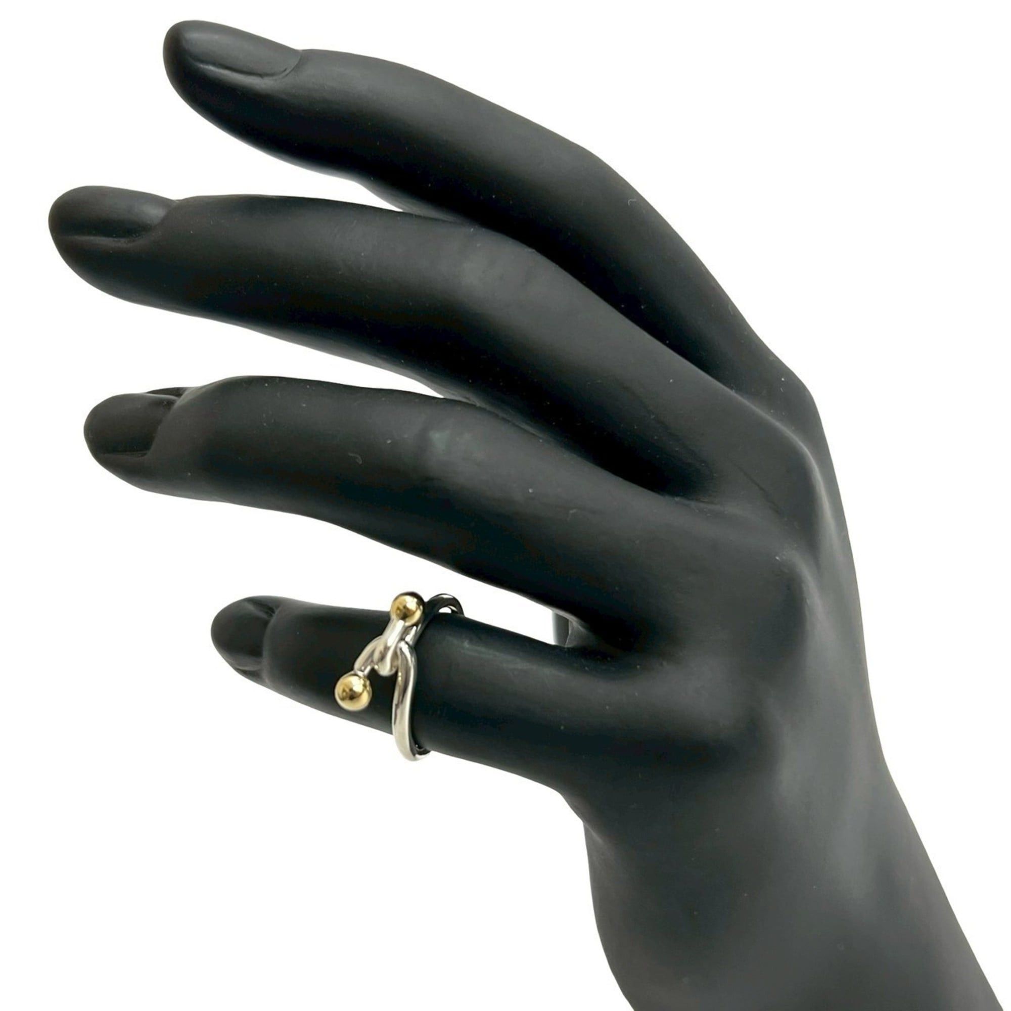 Tiffany & Co. TIFFANY&Co. Tiffany Hook & Eye Love Knot Ring, Sterling Silver 925 K10 Yellow Gold, Size 7, 75215 Size ONE SIZE - 2 Thumbnail