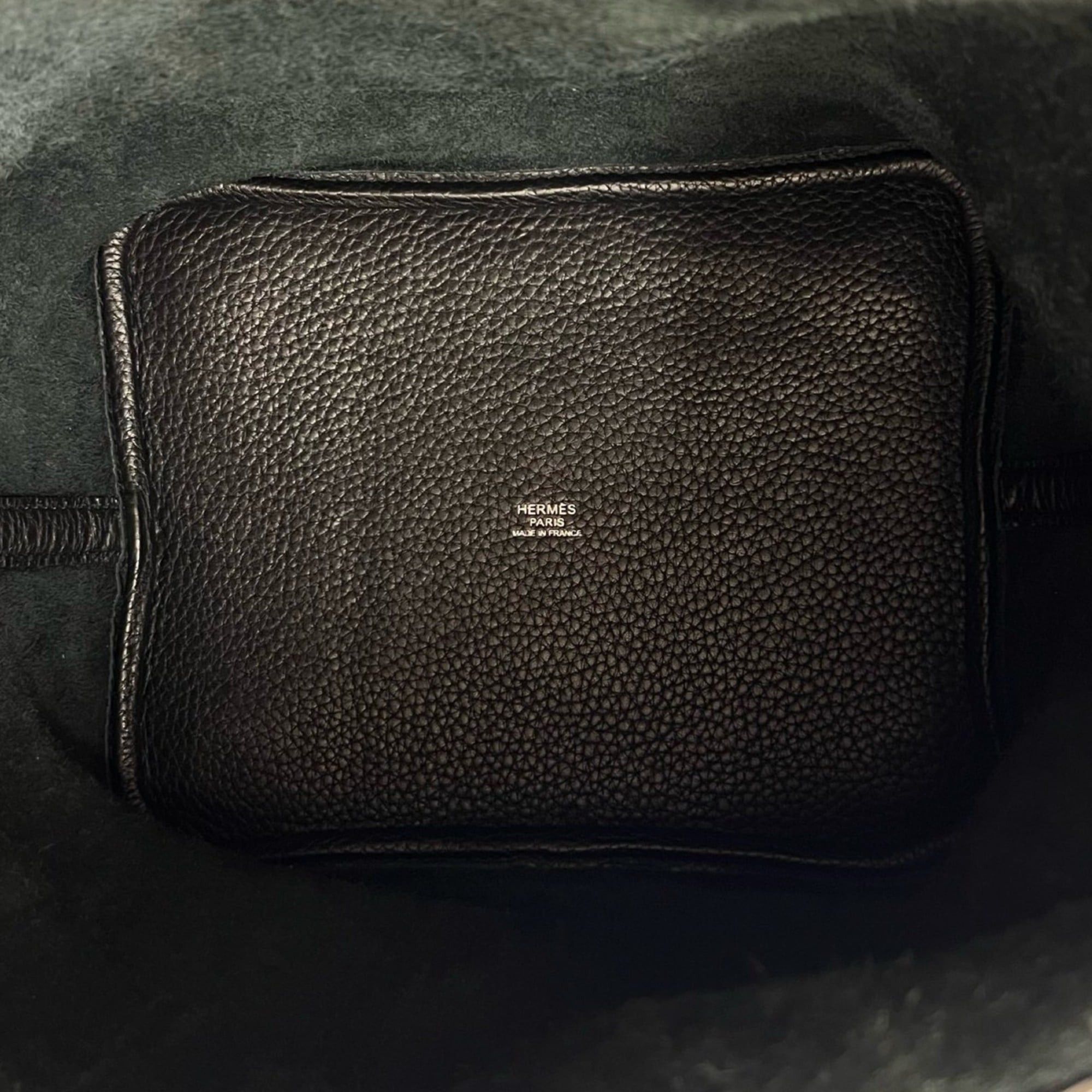 Hermes □N stamp HERMES Picotin Lock MM Taurillon Clemence Leather Handbag Mini Tote Bag Noir 27402 Size ONE SIZE - 9 Thumbnail