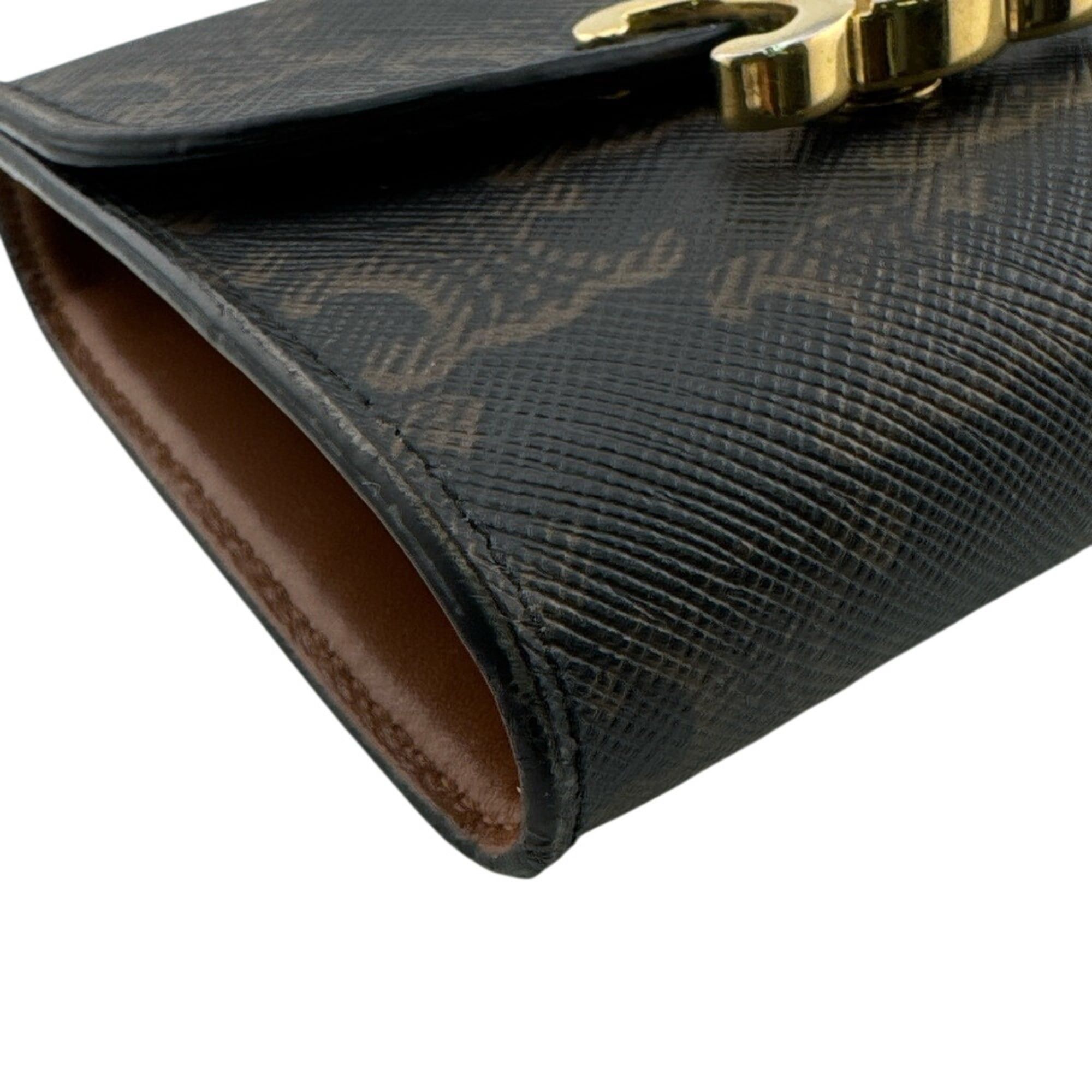 Celine CELINE Triomphe Tri-fold Wallet, Brown Size ONE SIZE - 2 Thumbnail
