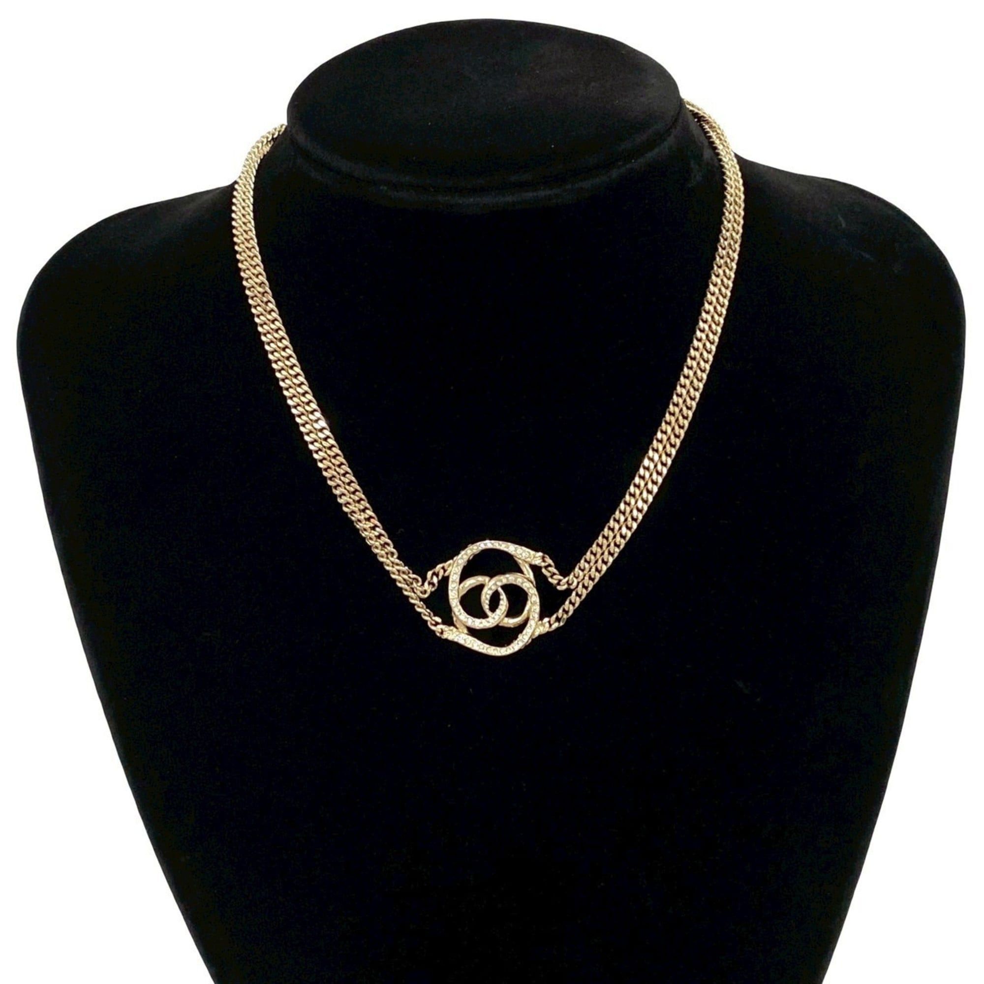 Chanel CHANEL Coco Mark Motif GP Rhinestone Necklace Pendant Gold 29084 Size ONE SIZE - 2 Thumbnail
