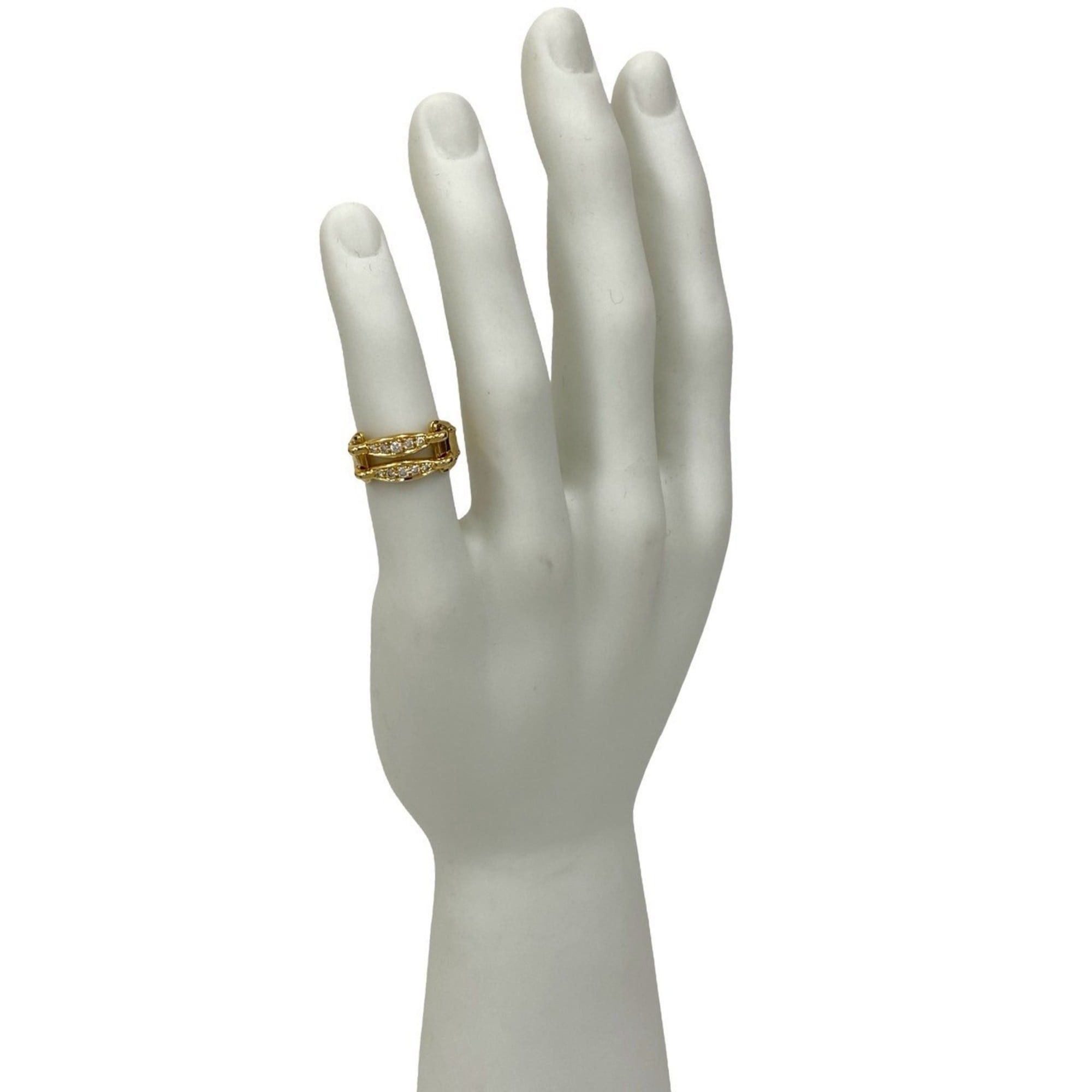 Hermes HERMES Vintage Mexico Ring with Diamonds, 18K Yellow Gold, Size 8, ¥24,000 Size ONE SIZE - 2 Thumbnail
