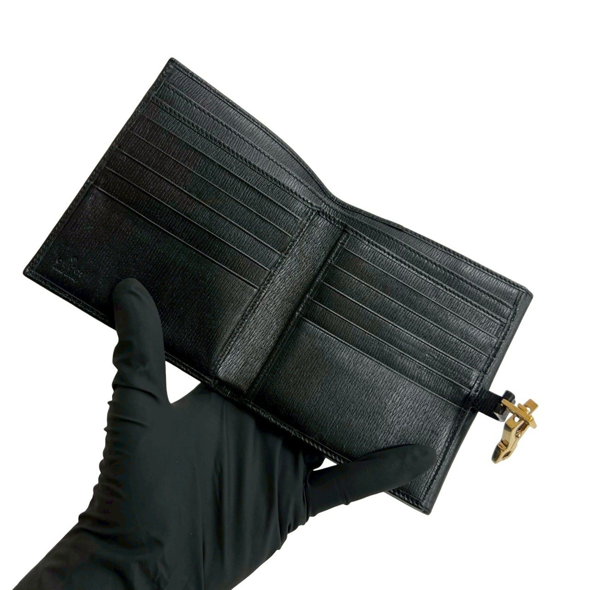 Gucci GUCCI Vintage Jackie Leather Bi-fold Wallet, Black, Item No. 24755 Size ONE SIZE - 7 Thumbnail