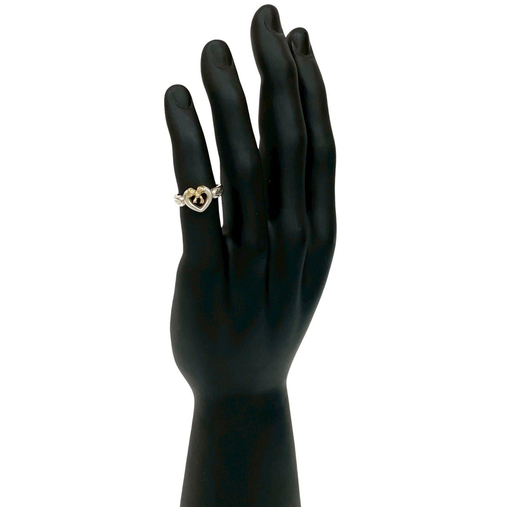 Tiffany & Co. TIFFANY&Co. Tiffany Heart Ribbon Combination Ring, Sterling Silver 925 & 18K Gold, Size 10, Item No. 27923 Size ONE SIZE - 2 Thumbnail