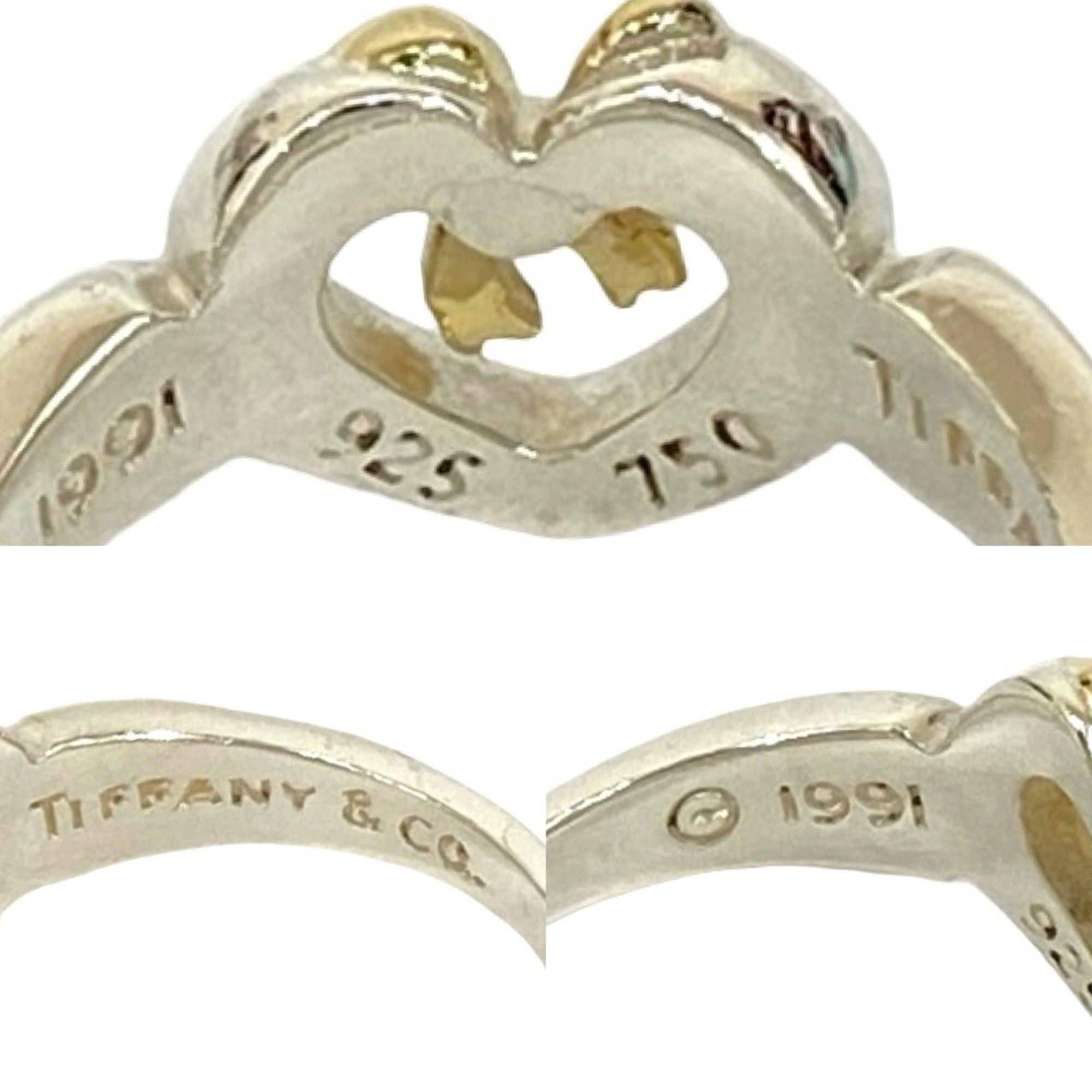 Tiffany & Co. TIFFANY&Co. Tiffany Heart Ribbon Combination Ring, Sterling Silver 925 & 18K Gold, Size 10, Item No. 27923 Size ONE SIZE - 3 Thumbnail