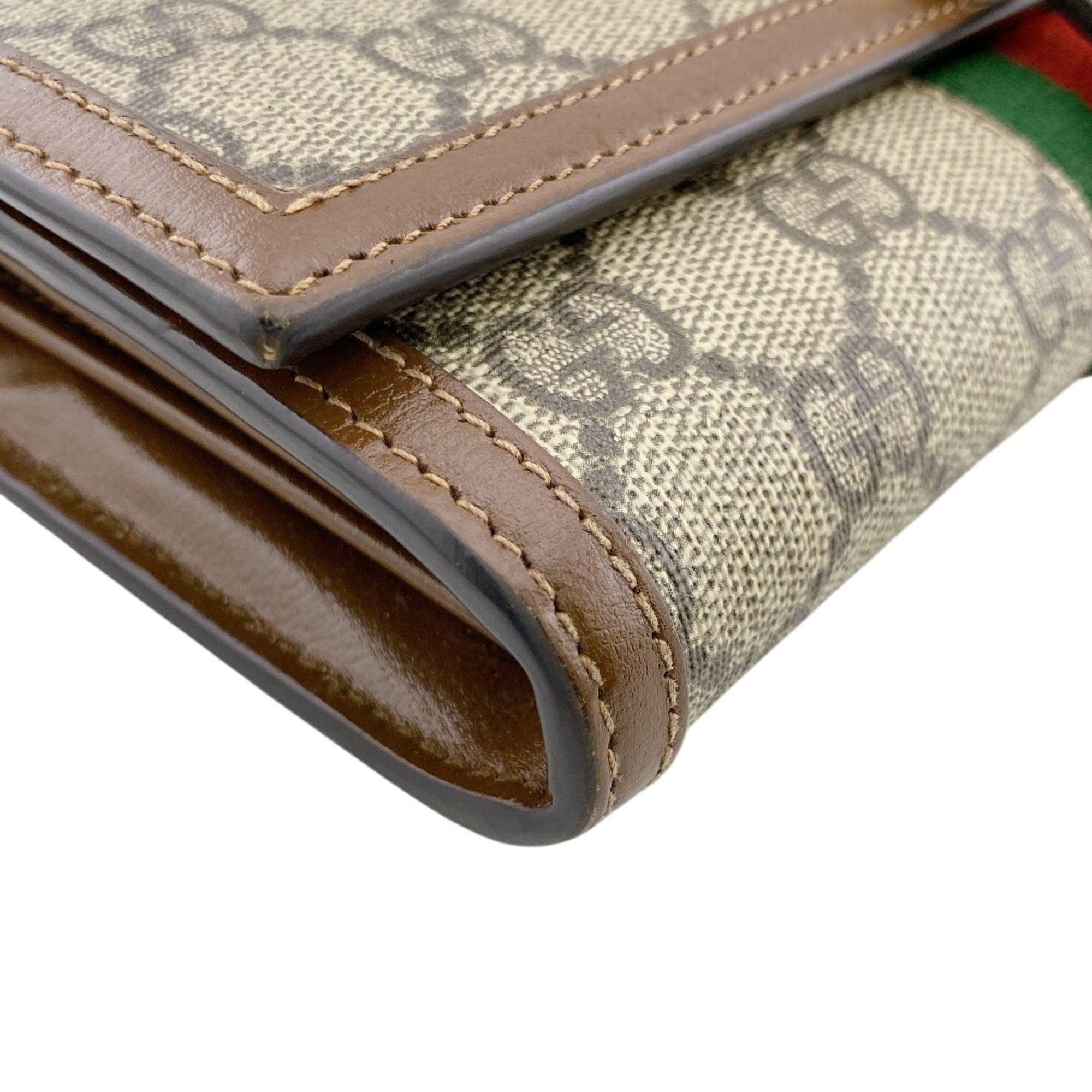 Gucci GUCCI 652681 Jackie GG Supreme Long Wallet, Card Holder, Coin Purse, Brown Size ONE SIZE - 3 Thumbnail